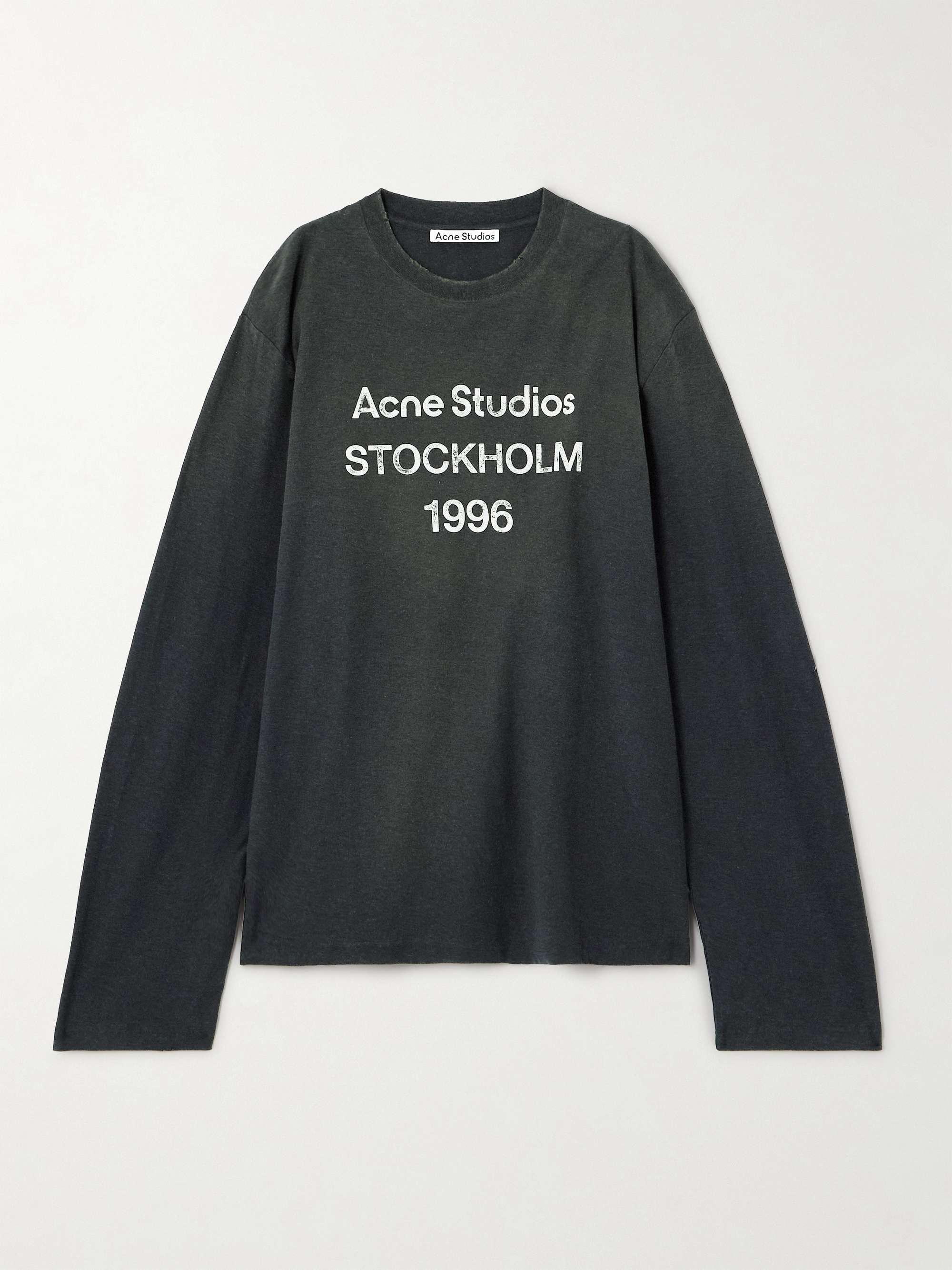 ACNE STUDIOS Logo-print organic cotton and hemp-blend jersey ACNE STUDIOS Logo-print organic cotton and hemp-blend jersey