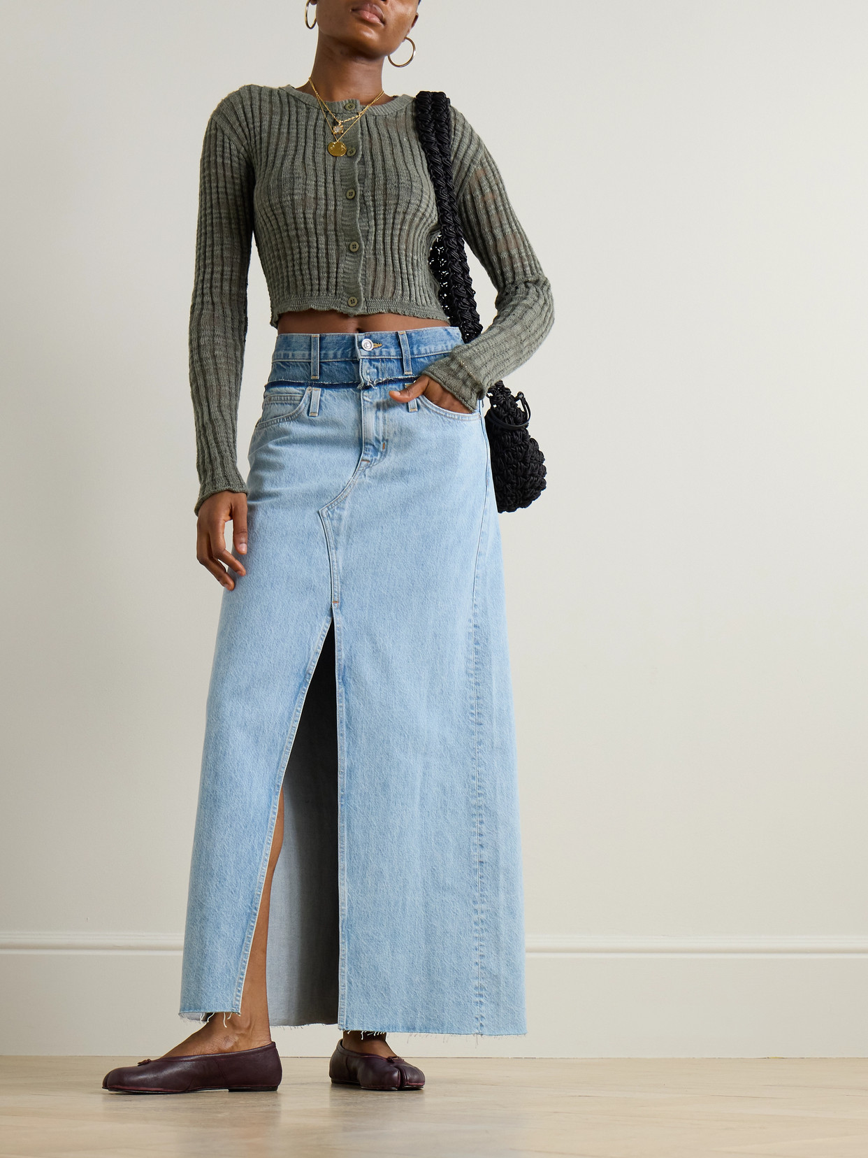 Acne Studios Linen-blend Cardigan In Green