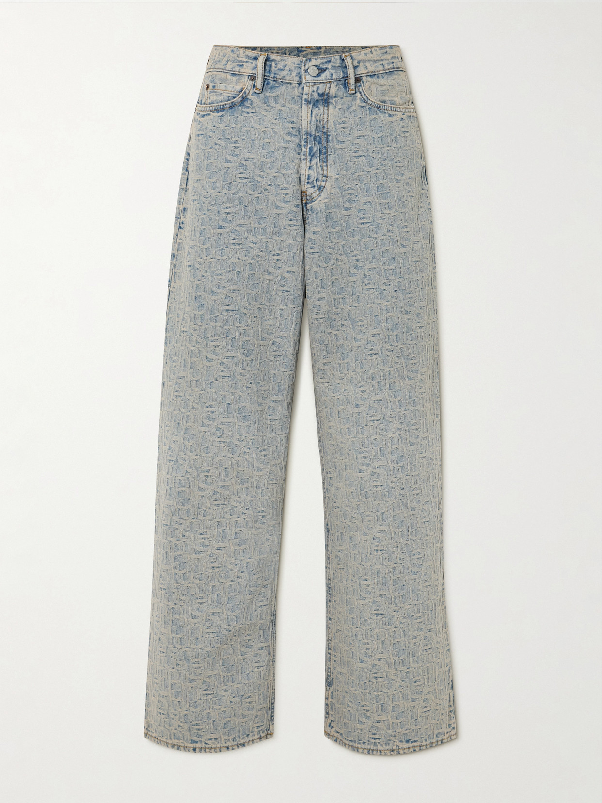 Acne Studios Denim-jacquard Low-rise Wide-leg Jeans In Blue