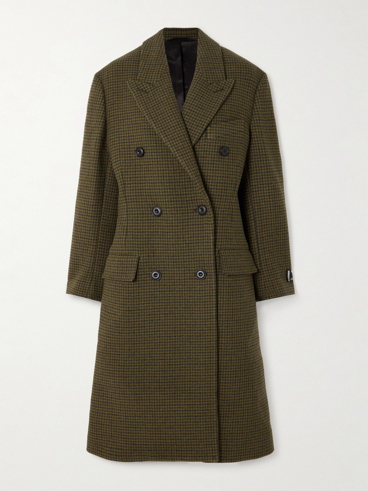Acne Studios - Houndstooth Double-breasted Wool-blend Coat - Green