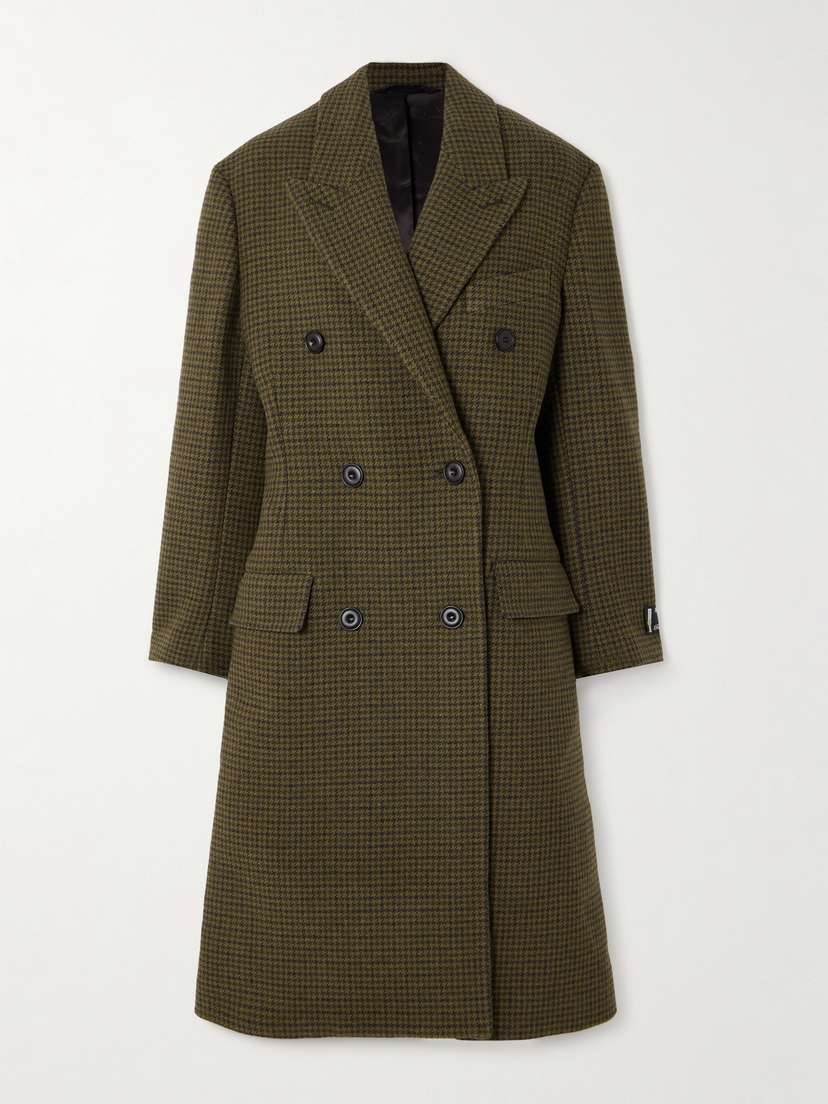 Acne Studios Houndstooth Double-breasted Wool-blend Coat - EU 38