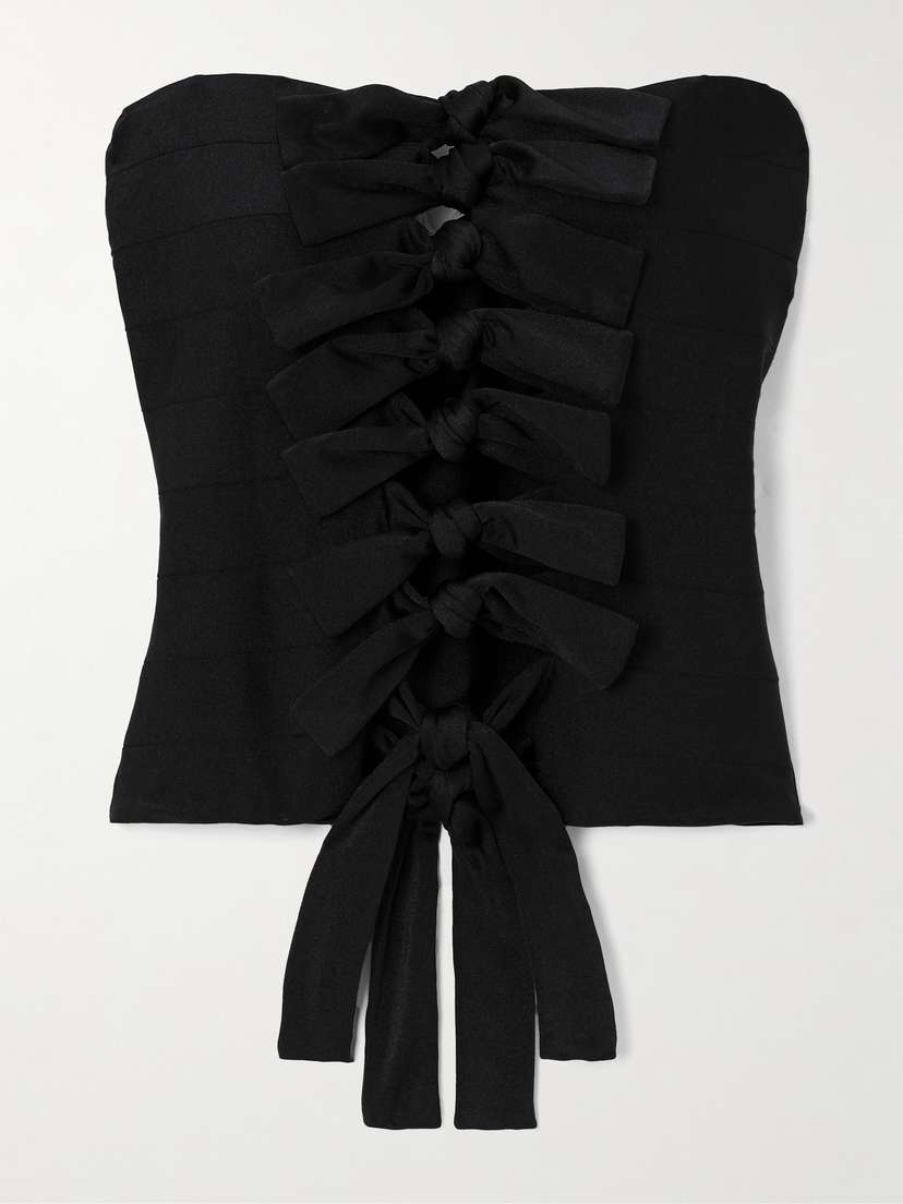 Coperni Strapless Knotted Cutout Stretch-jersey Top