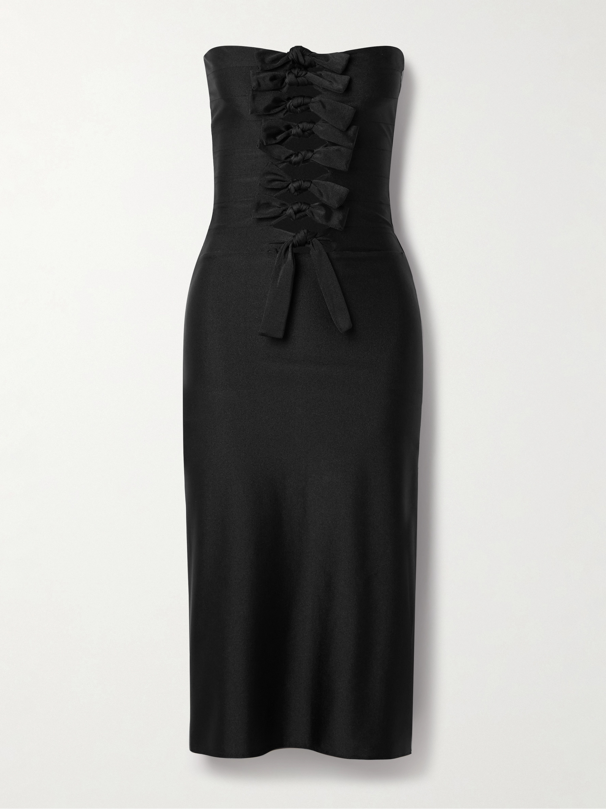 Coperni Strapless knotted cutout stretch-jersey midi dress