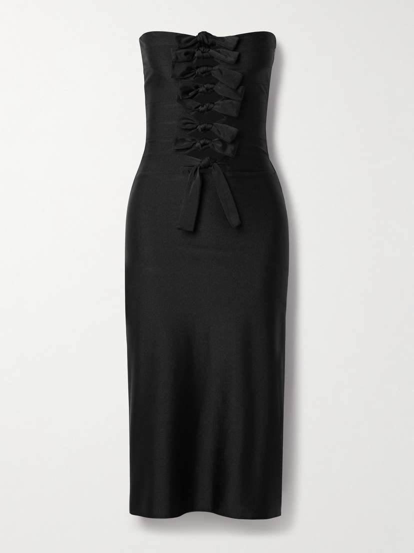Coperni Strapless Knotted Cutout Stretch-jersey Midi Dress