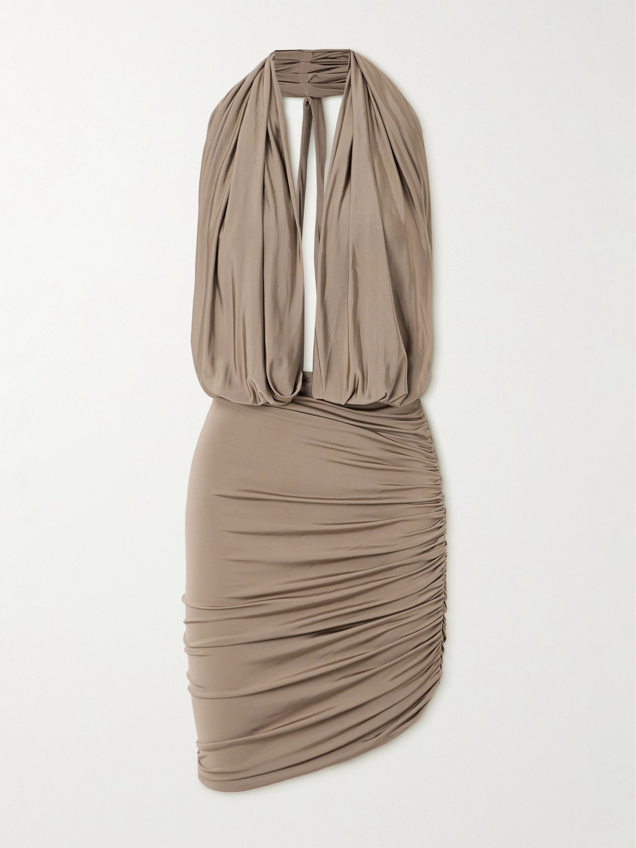 Magda Butrym - Ruffled Satin-jersey Midi Dress - Neutrals