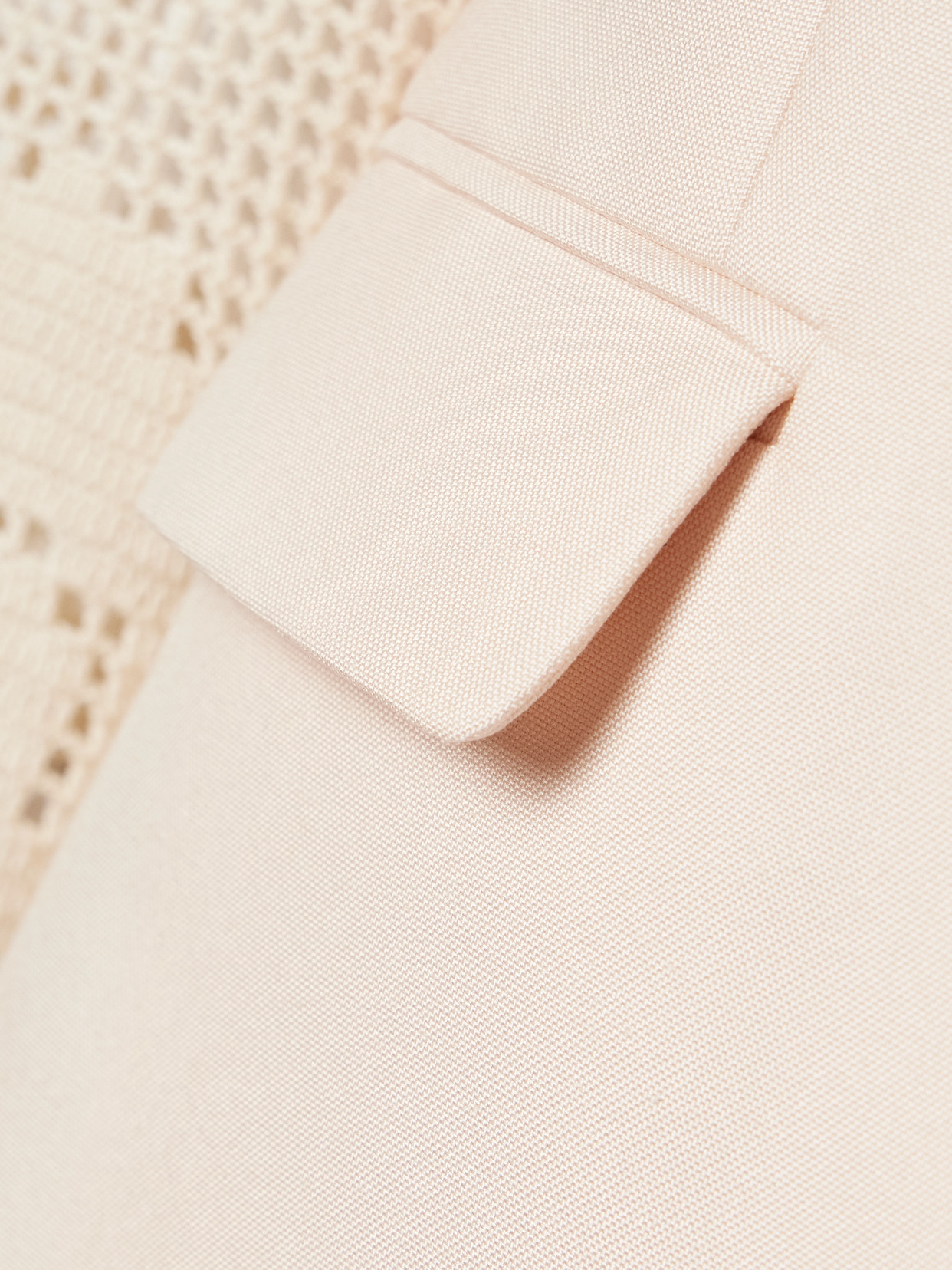 Magda Butrym Double-breasted Crocheted Cotton-trimmed Grain De Poudre Silk Blazer In Neutrals
