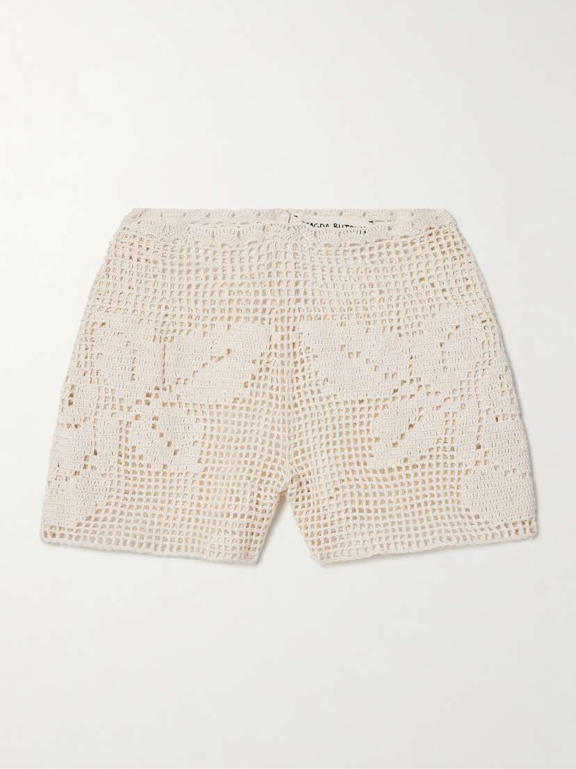 Magda Butrym Crocheted Cotton Shorts