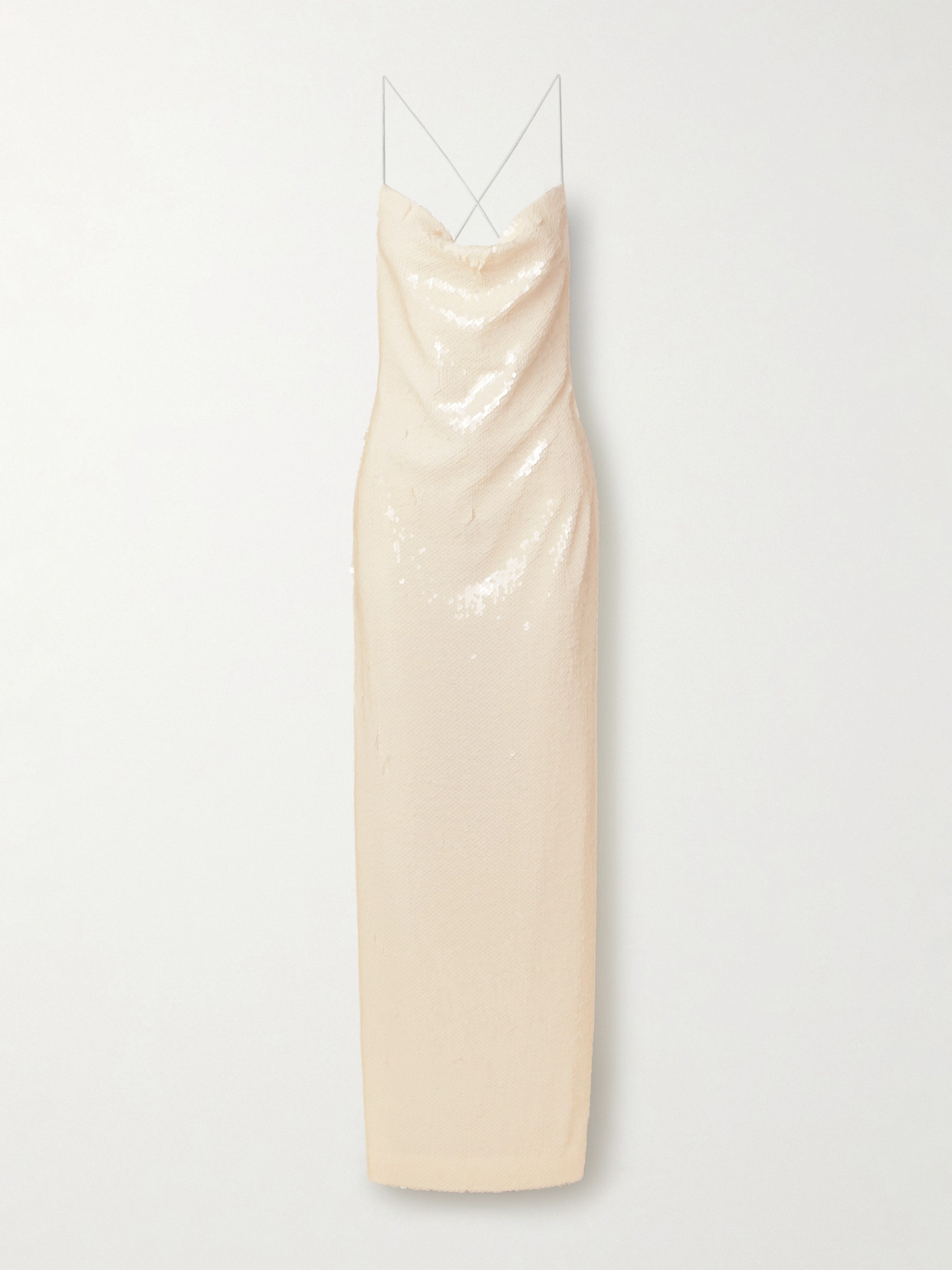 MAGDA BUTRYM OPEN-BACK SEQUINED TULLE MAXI DRESS