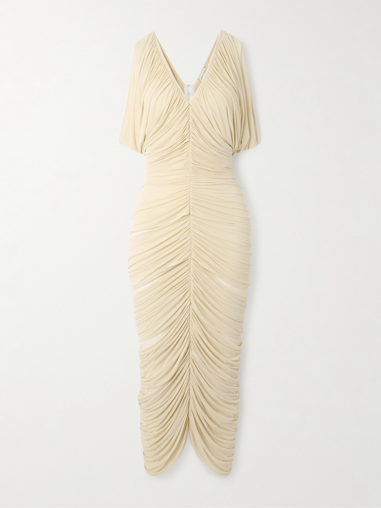 Magda Butrym - Ruched Stretch-jersey Midi Dress - Neutrals