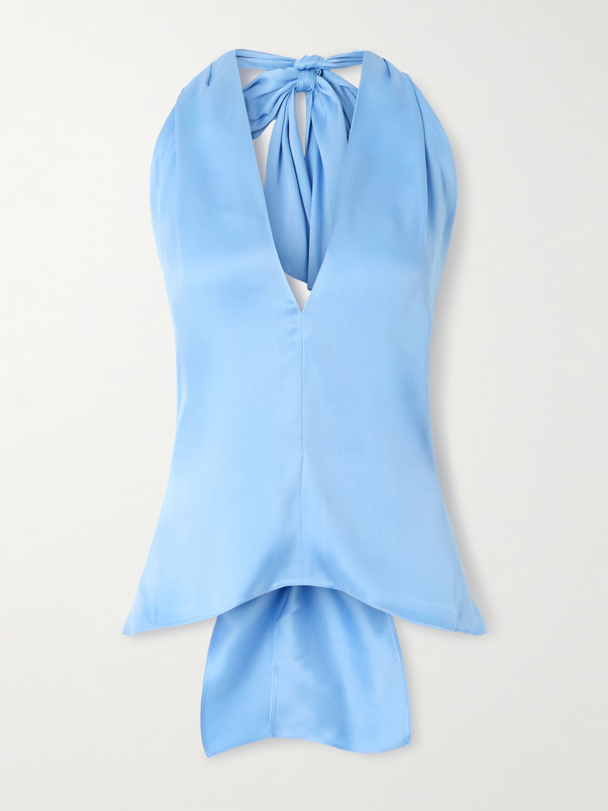 Magda Butrym Silk-satin Halterneck Top In Blue