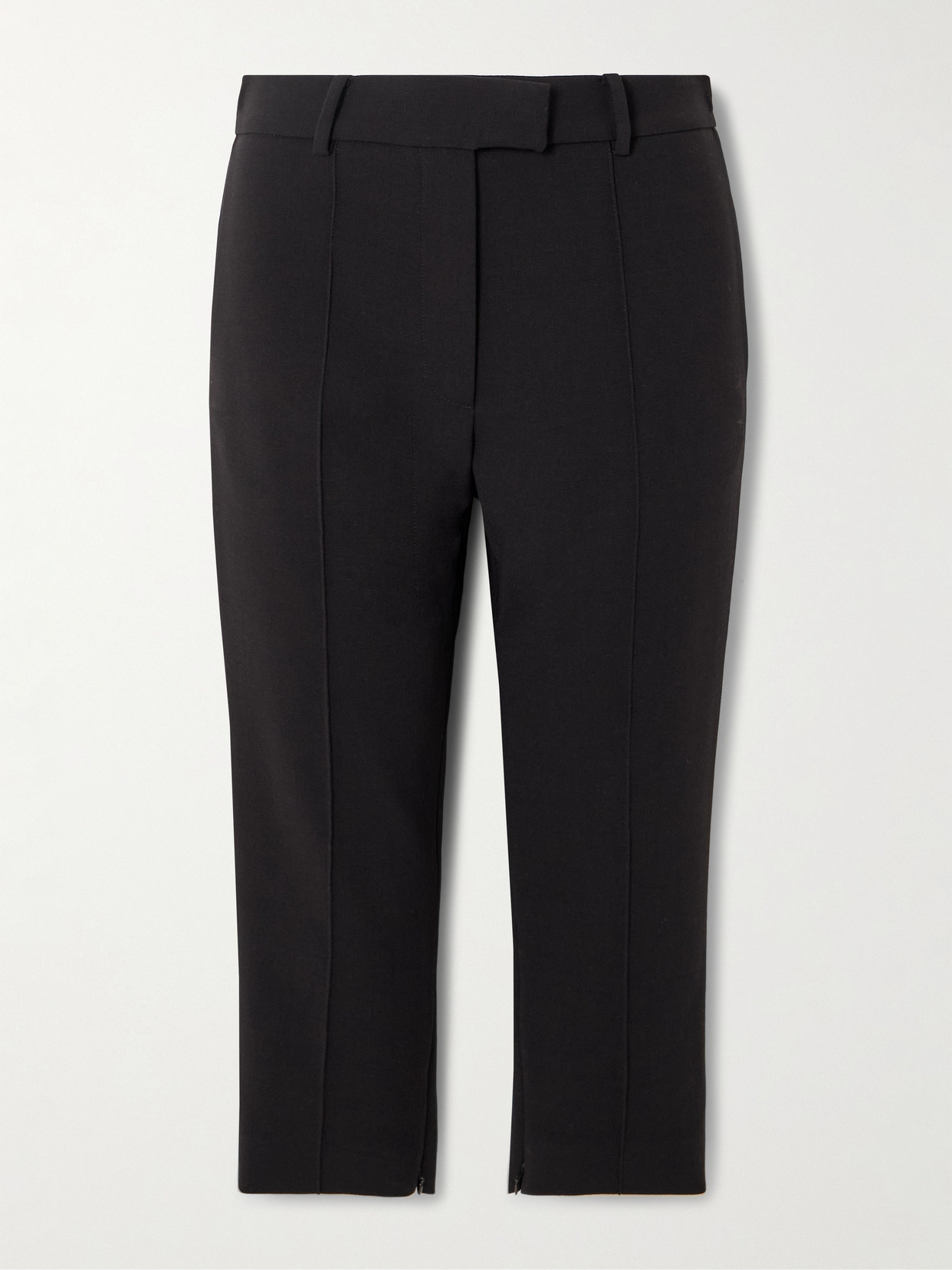 Magda Butrym - Cropped Wool-blend Crepe Skinny Pants - Black