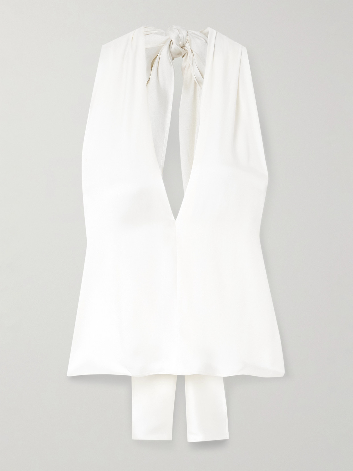 Magda Butrym Silk-satin Top In Cream