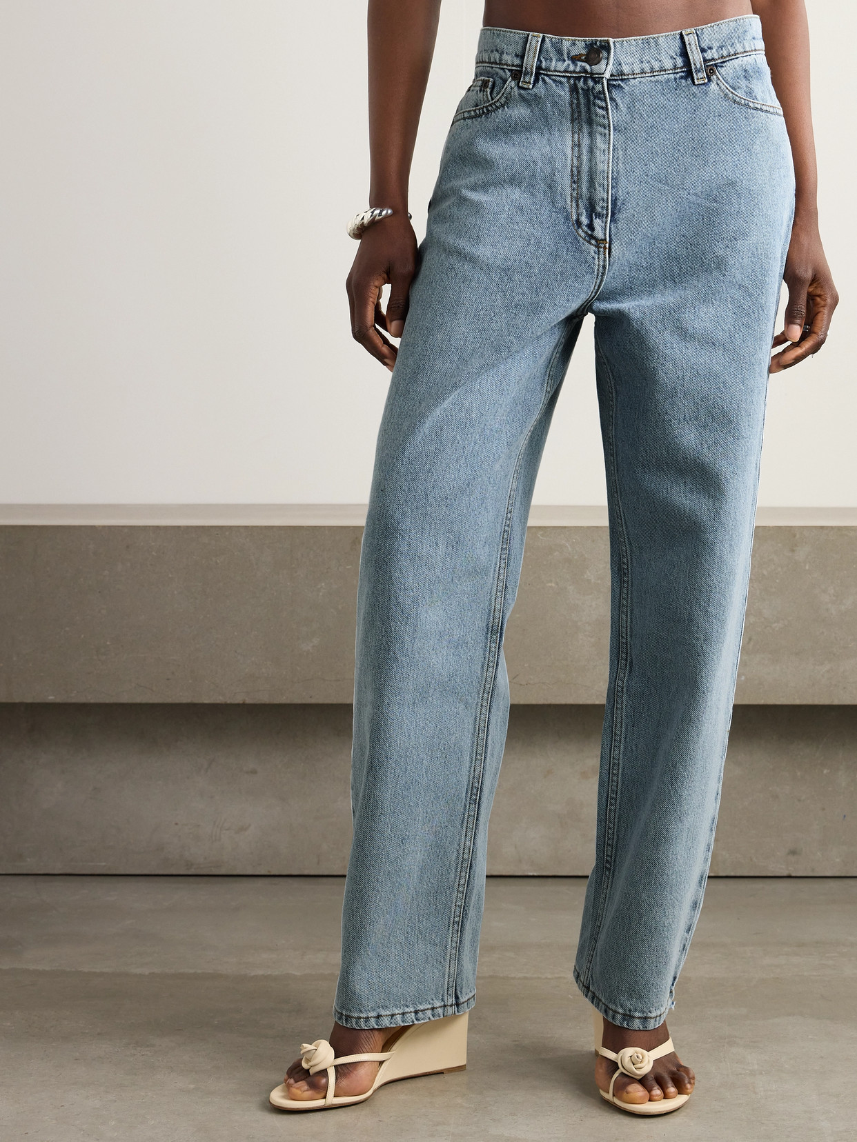 Magda Butrym Rigid Mid-rise Straight-leg Jeans In Blue
