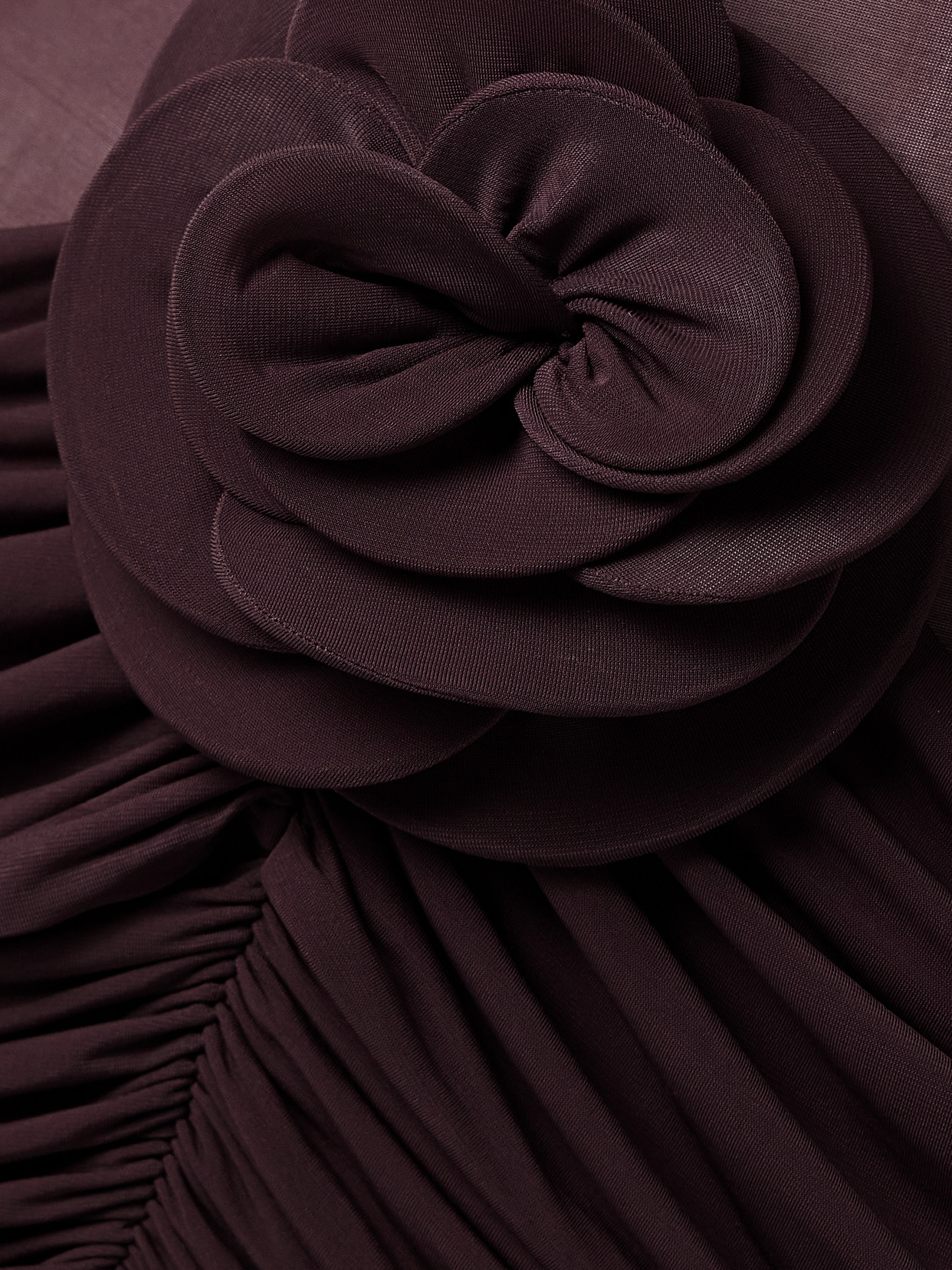 Magda Butrym Appliquéd Ruched Stretch-jersey Midi Dress In Burgundy