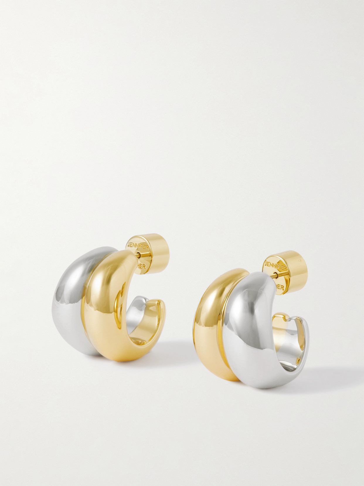 Jennifer Fisher - Chavez Micro Huggie Gold- And Silver-plated Hoop Earrings - Multi