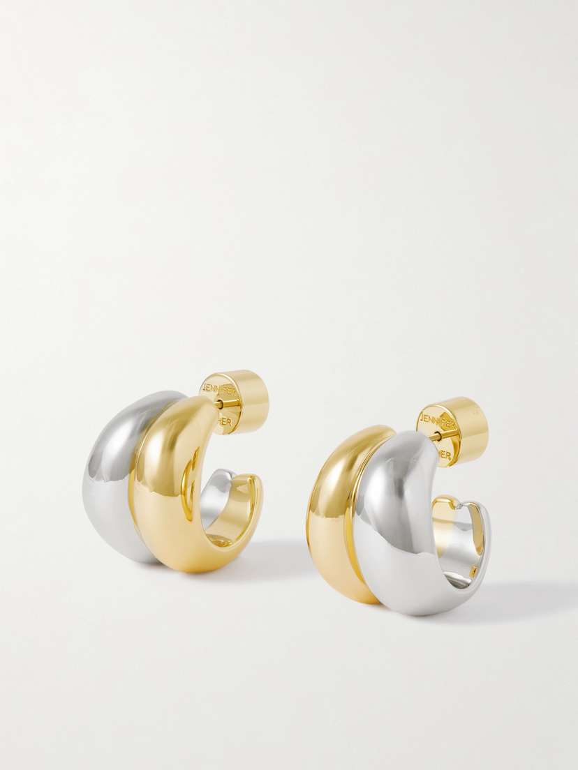 Jennifer Fisher Chavez Micro Huggie Gold- And Silver-plated Hoop Earrings