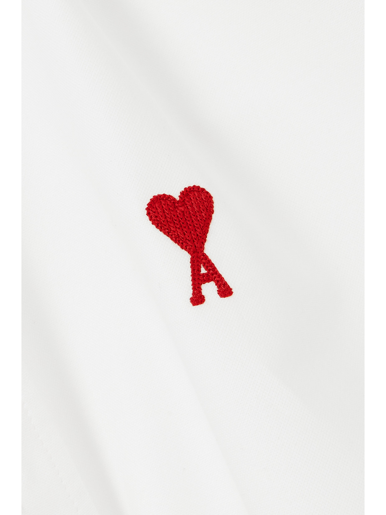 Ami Alexandre Mattiussi Embroidered Cotton Oxford Shirt In White