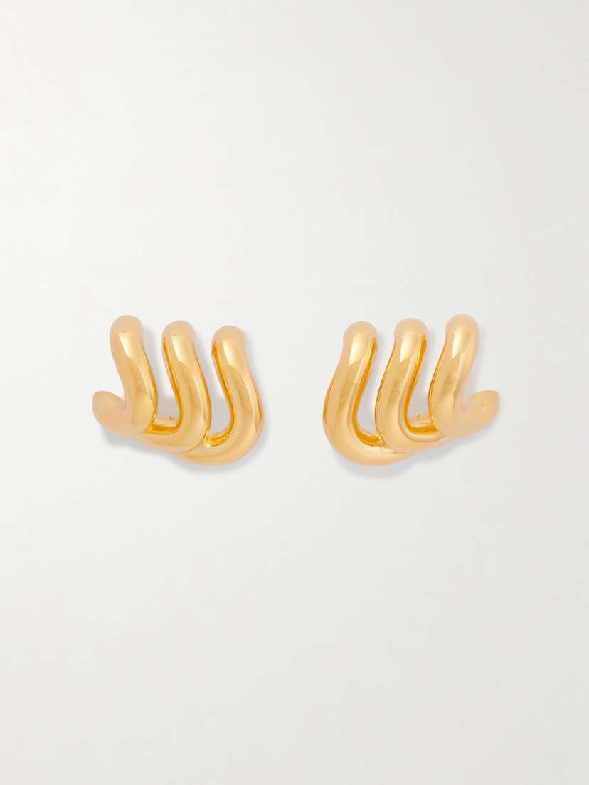 Balenciaga Loop Trio Gold-tone Earrings