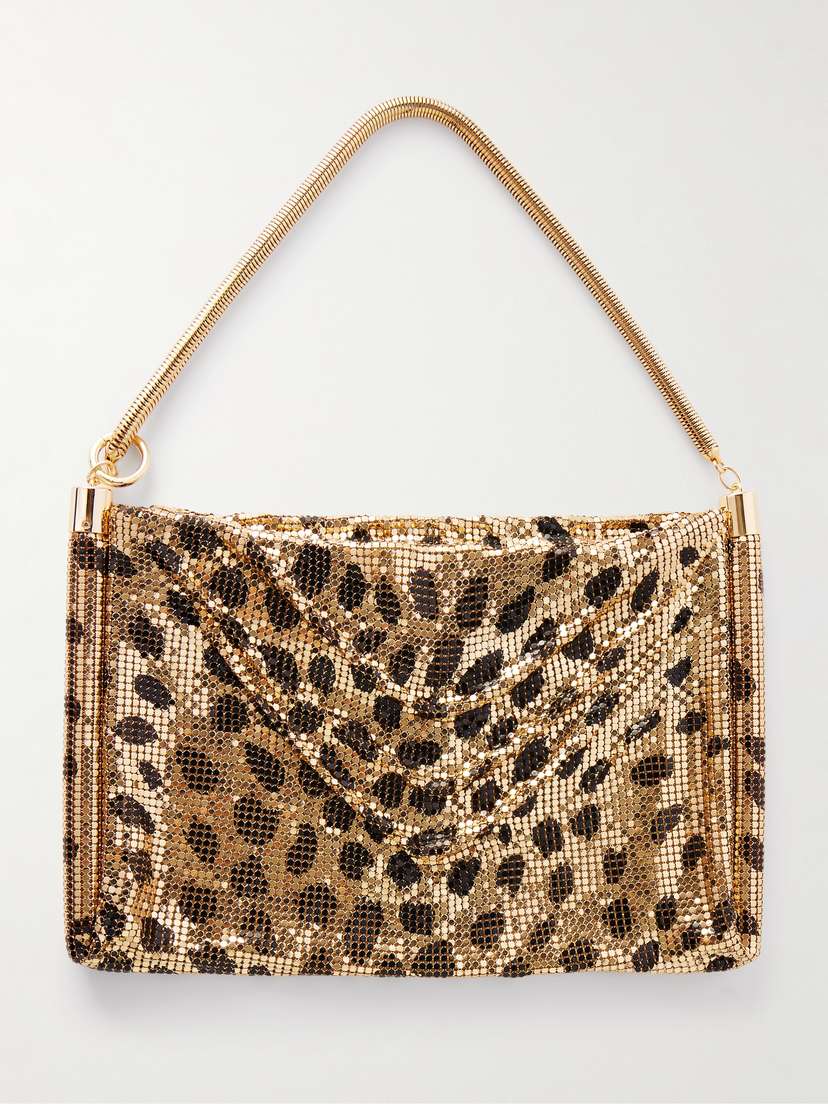 Rabanne Leopard-print Chainmail Shoulder Bag