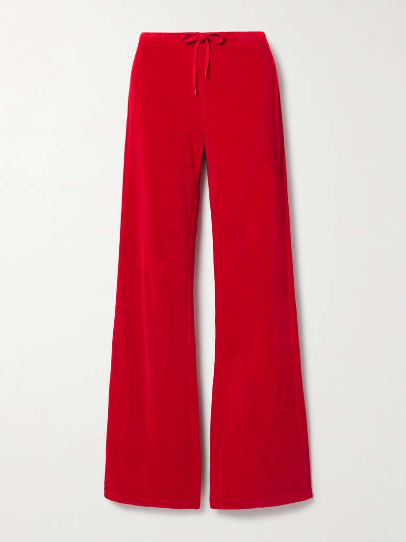 Balenciaga Distressed Cotton-velour Track Pants