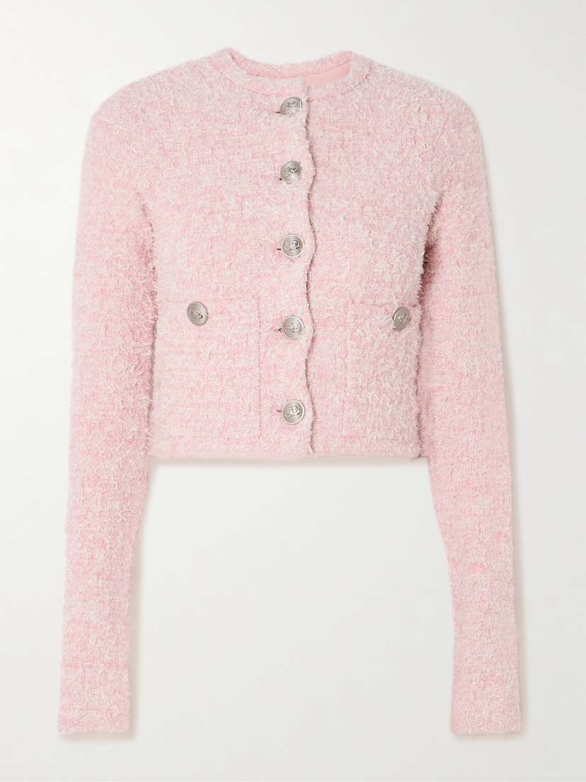 Balenciaga Cropped Metallic Cotton-blend Tweed Cardigan