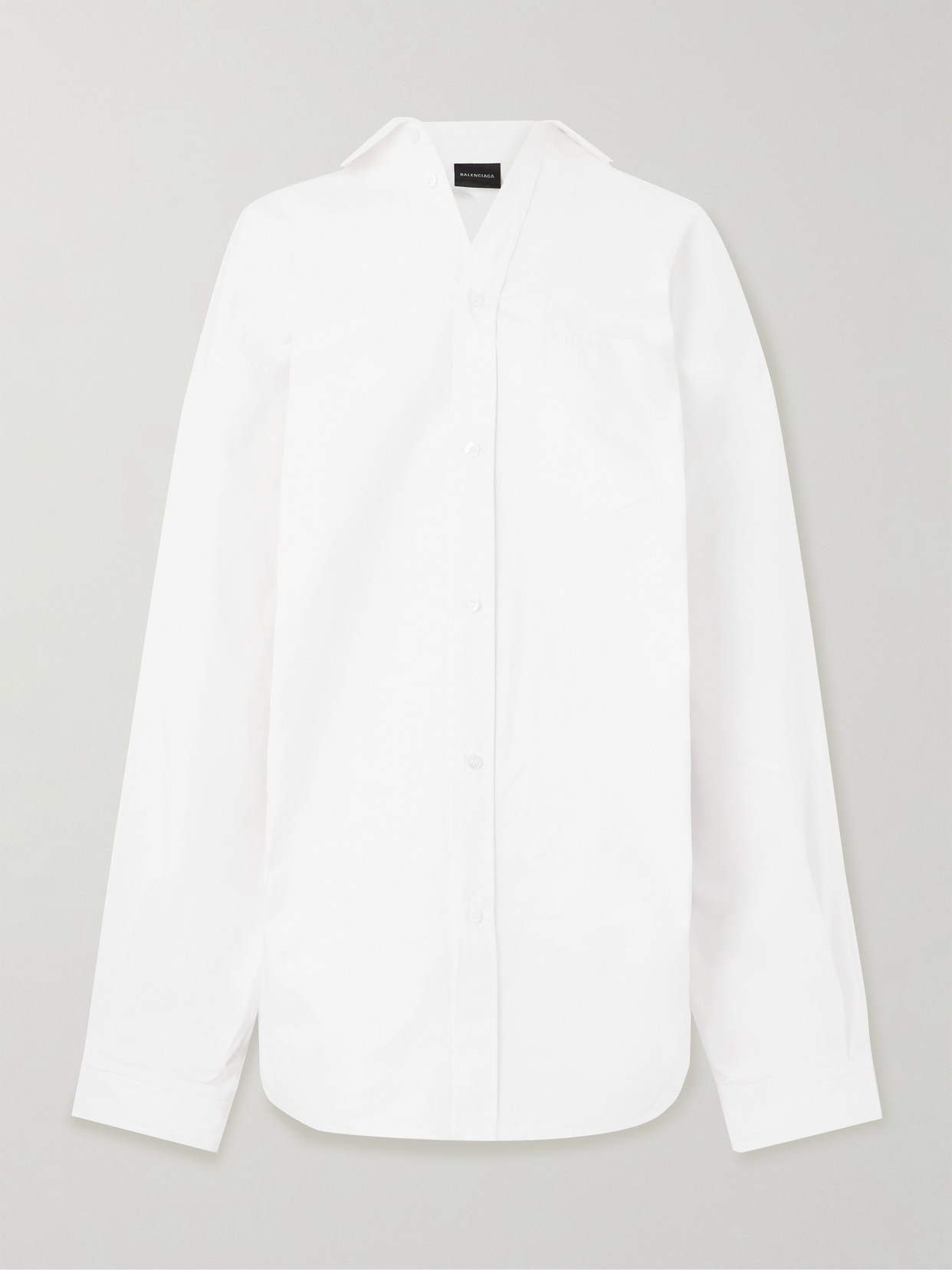 Balenciaga Women Oversized Cotton Shirt In White
