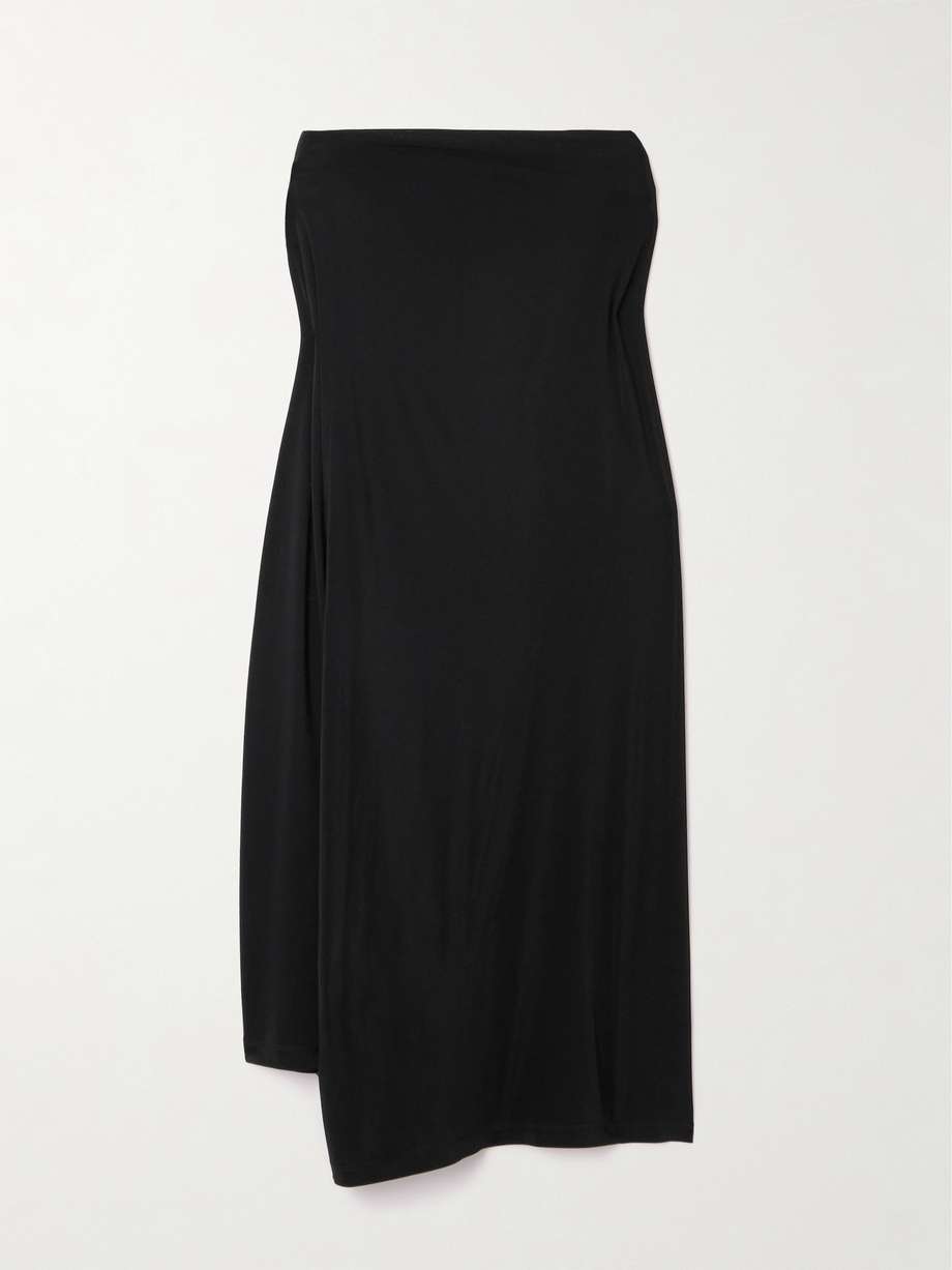 strapless layered stretch-jersey dress
