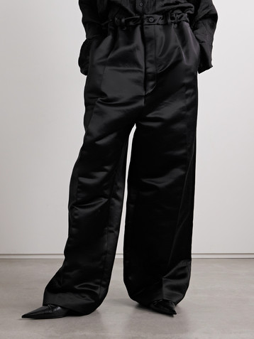 Balenciaga Cotton-blend sateen wide-leg pants
