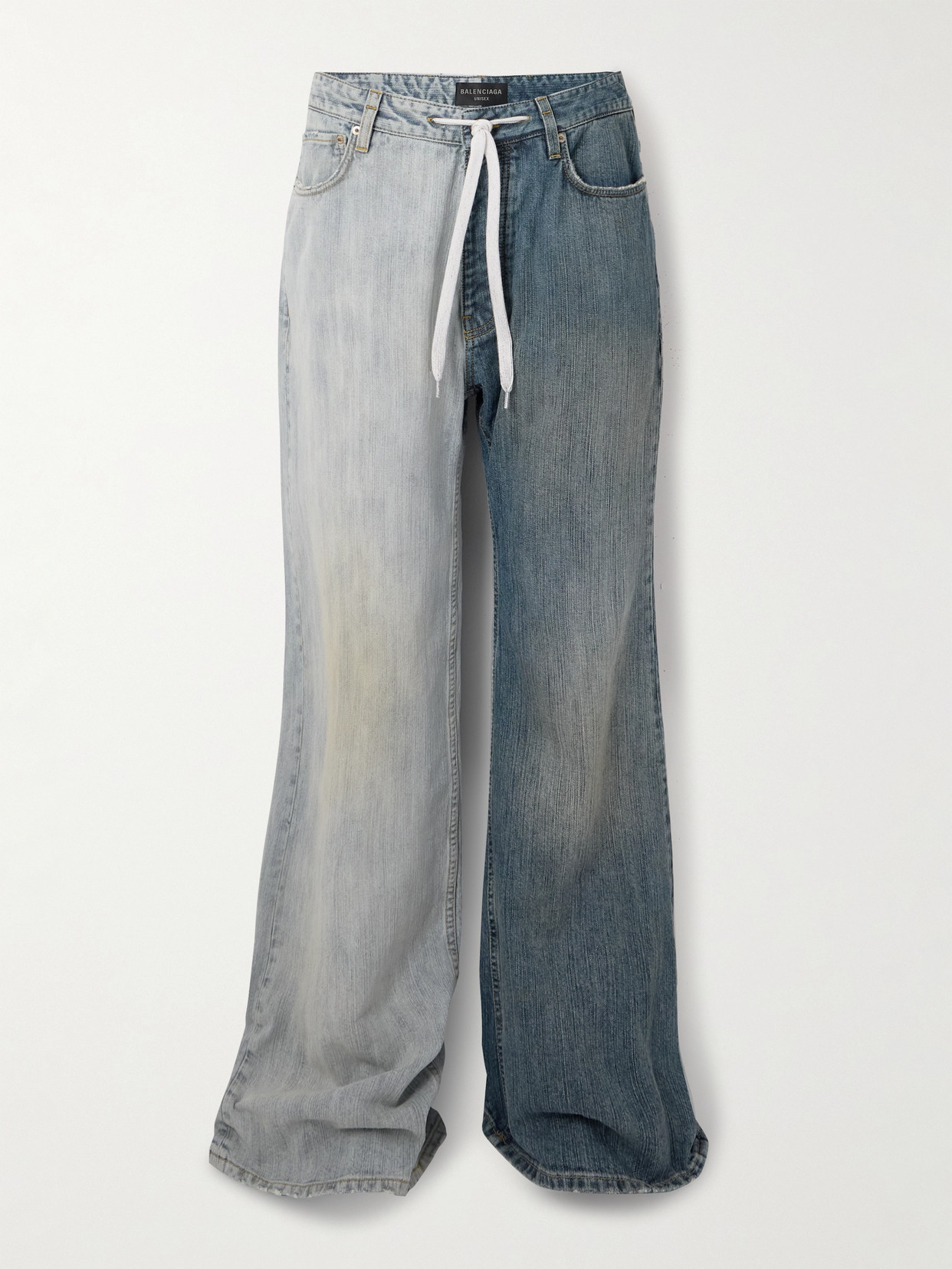 Balenciaga Two-tone Jeans In Blue