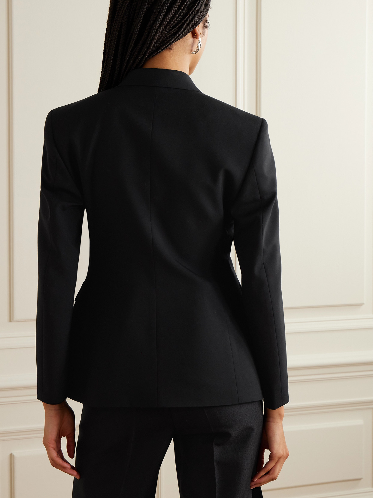 Balenciaga Soft Hourglass Cotton Blazer In Black