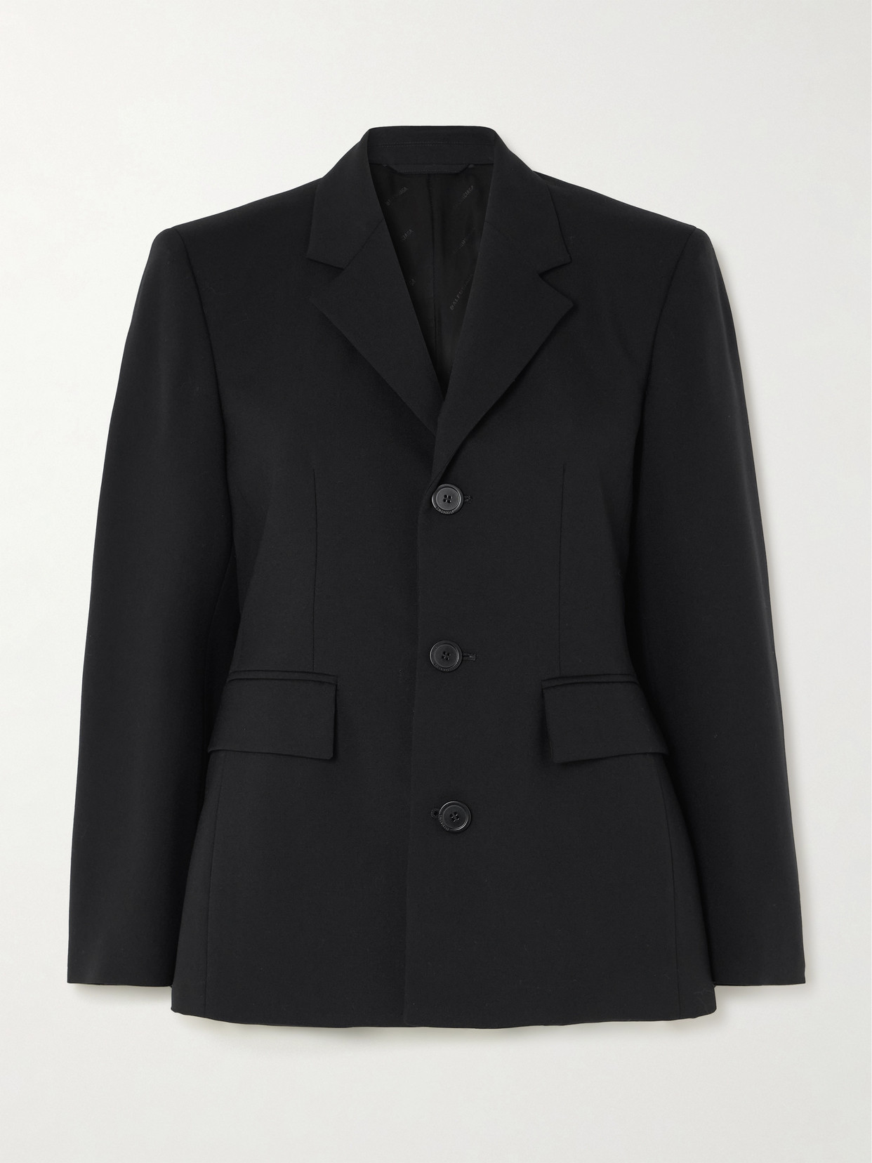 Balenciaga Soft Hourglass Cotton Blazer In Black