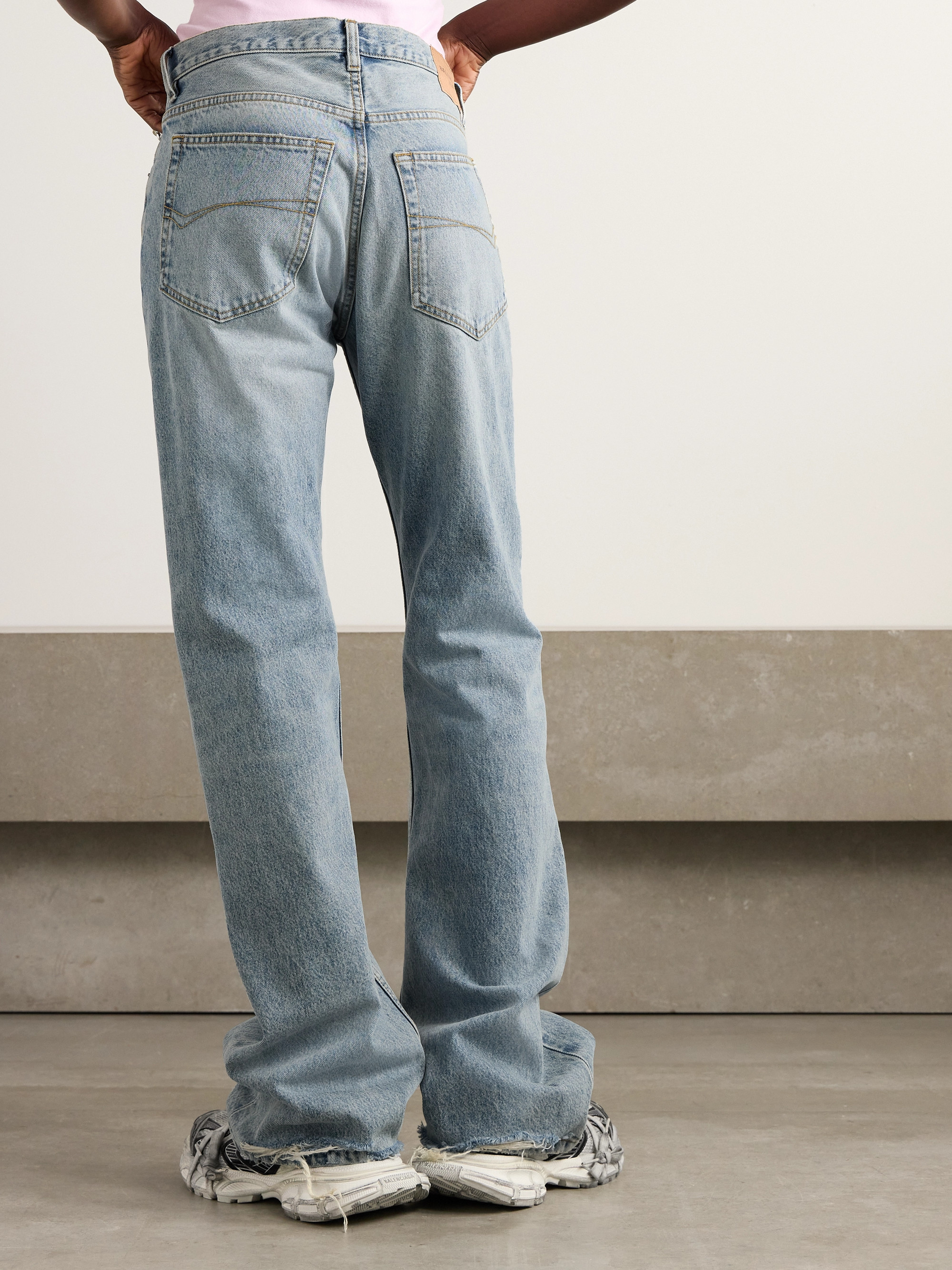 Balenciaga Distressed mid-rise straight-leg jeans thumbnail