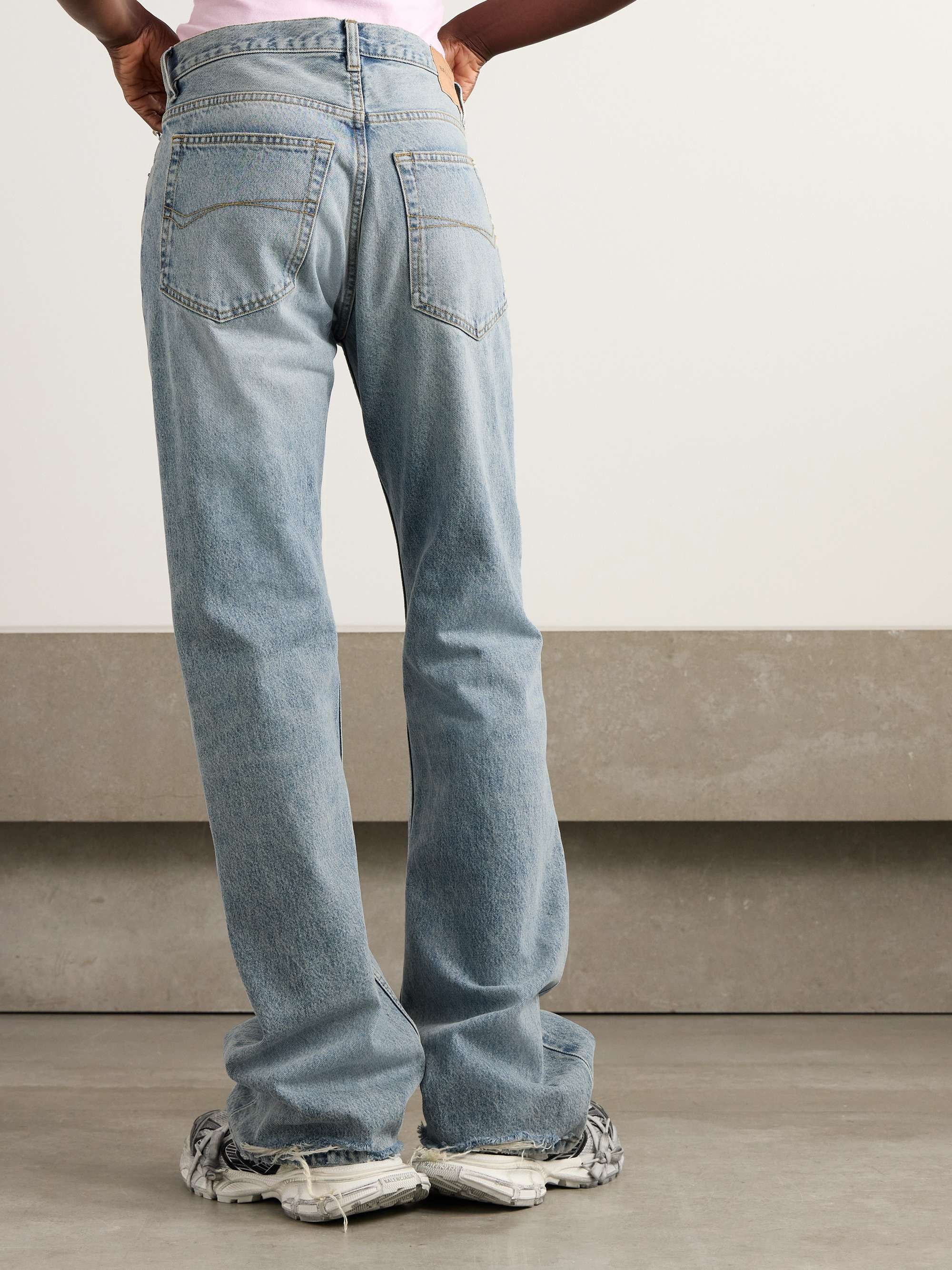 BALENCIAGA Distressed mid-rise straight-leg jeans | NET-A-PORTER