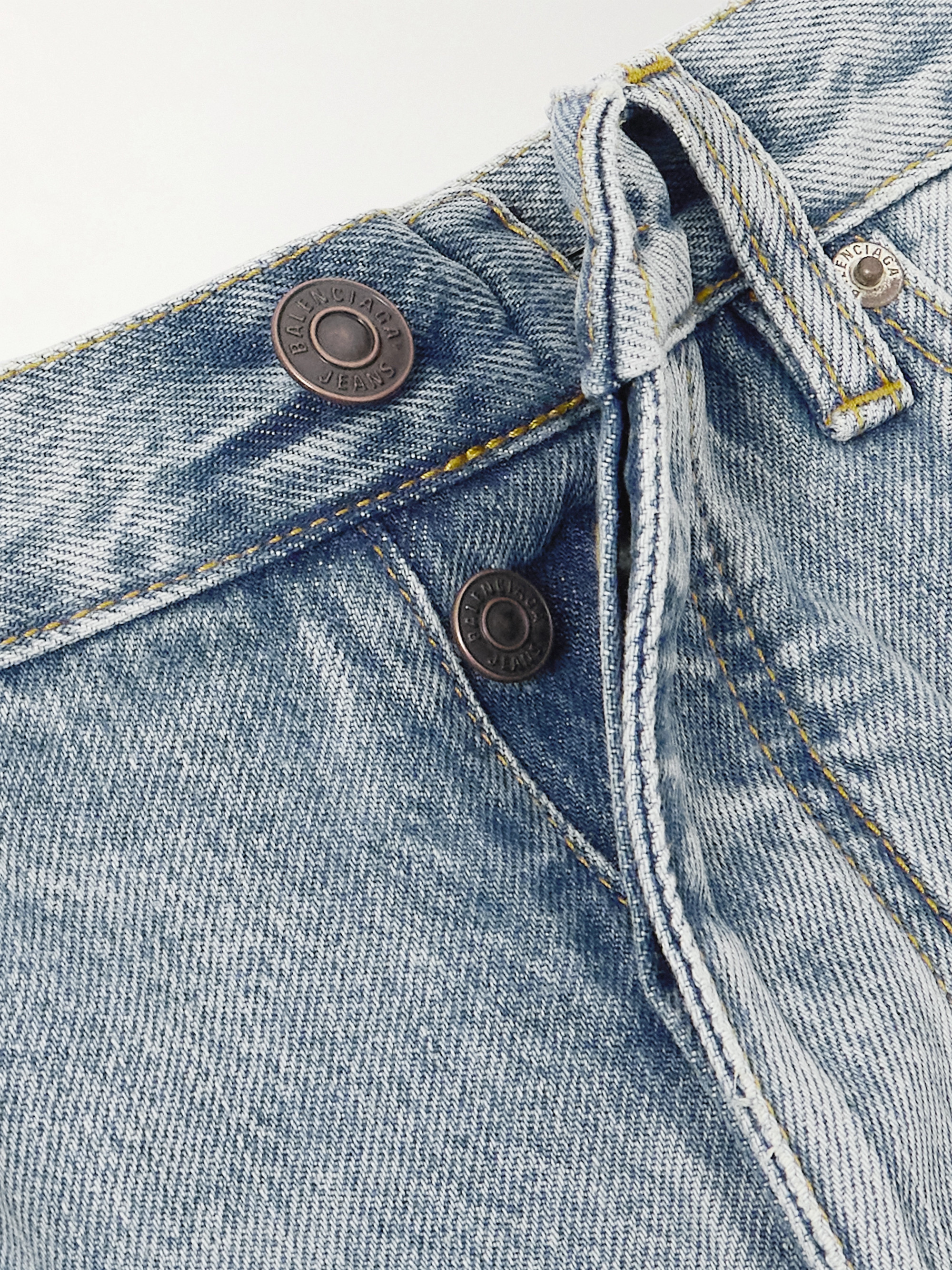 Balenciaga Distressed mid-rise straight-leg jeans thumbnail