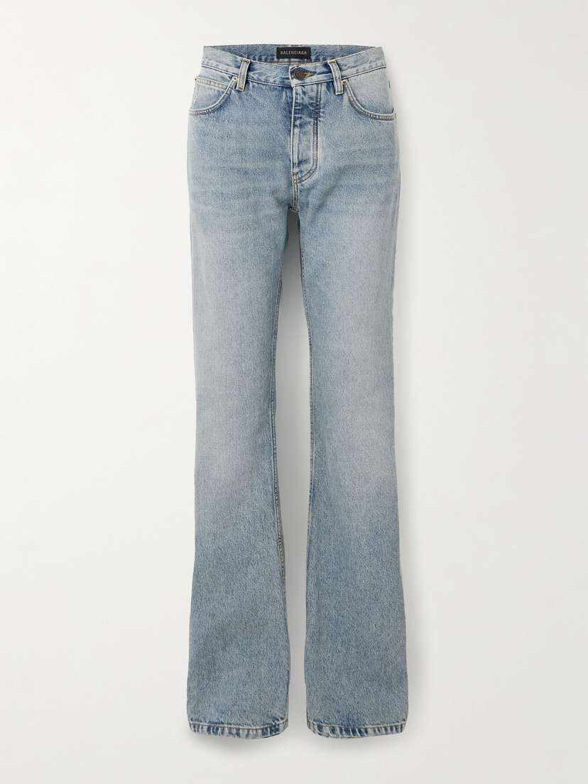 Balenciaga Distressed Mid-rise Straight-leg Jeans