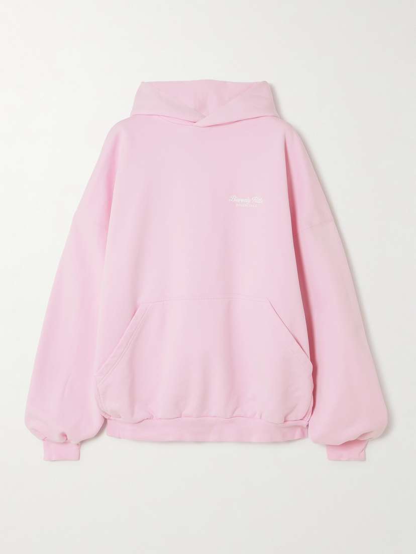Balenciaga Oversized Embroidered Cotton-jersey Hoodie