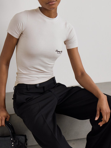 Balenciaga Embroidered stretch-cotton T-shirt