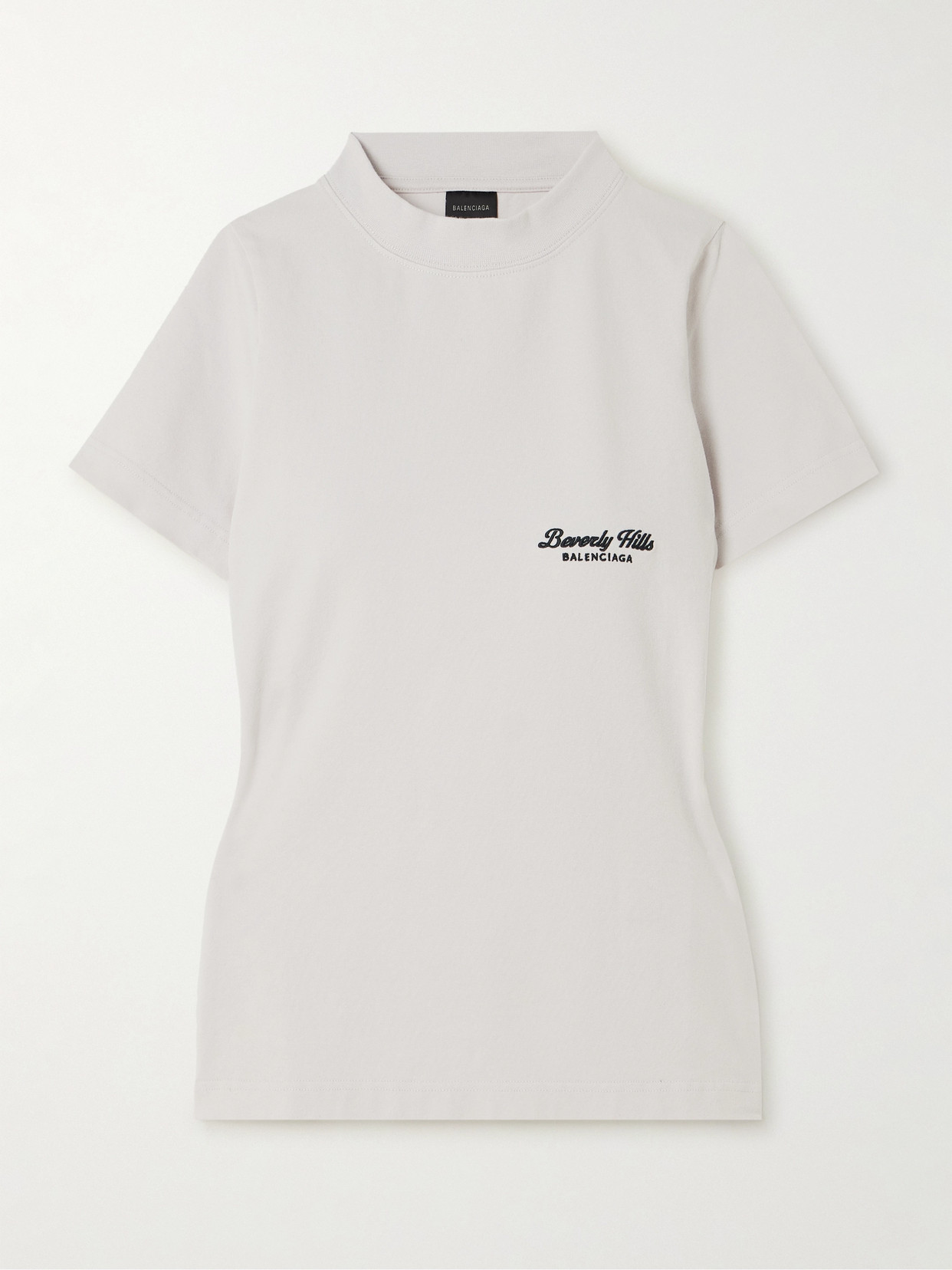Balenciaga Embroidered Stretch-cotton T-shirt In White