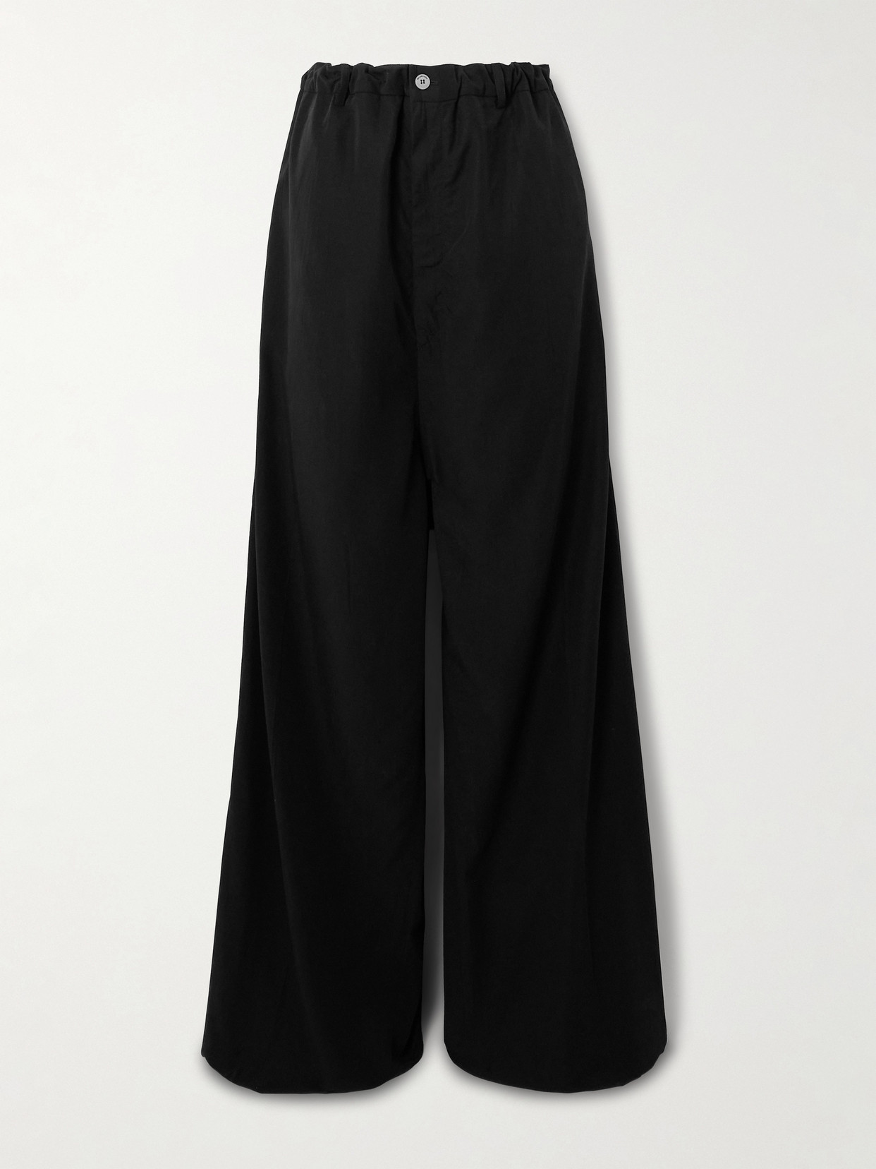 Balenciaga Lyocell-poplin Wide-leg Pants In Black