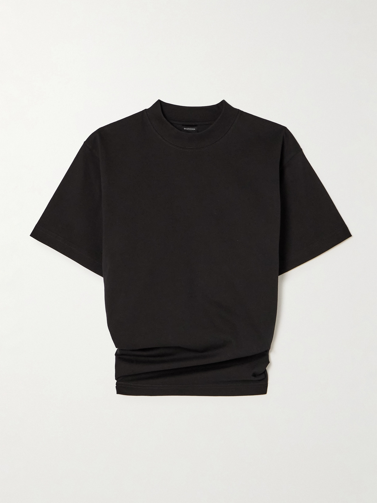 Balenciaga Knotted Cotton-jersey T-shirt In Black