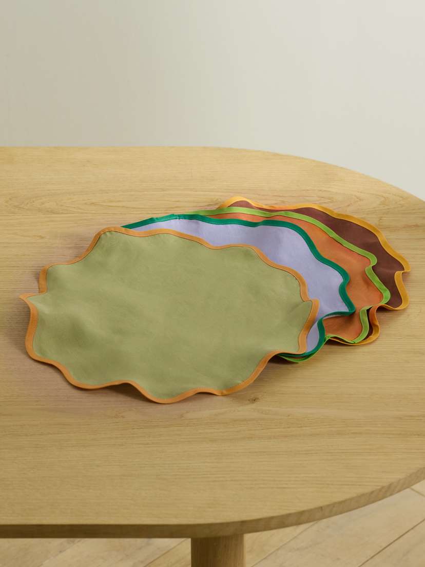 La DoubleJ Cloud Set Of Four Linen Placemats