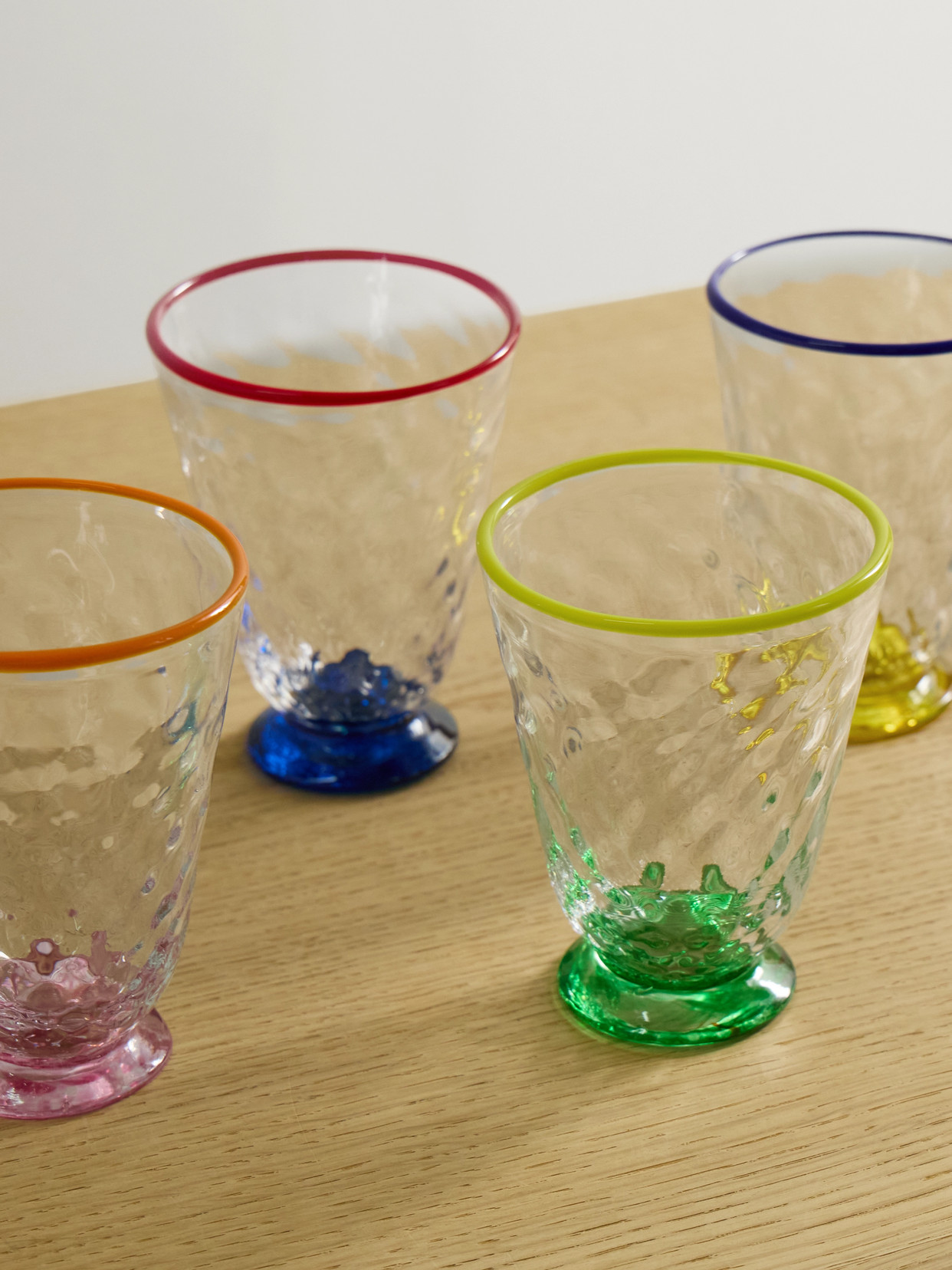 La Doublej Quilted Set Of Four Murano Glasses In Multi