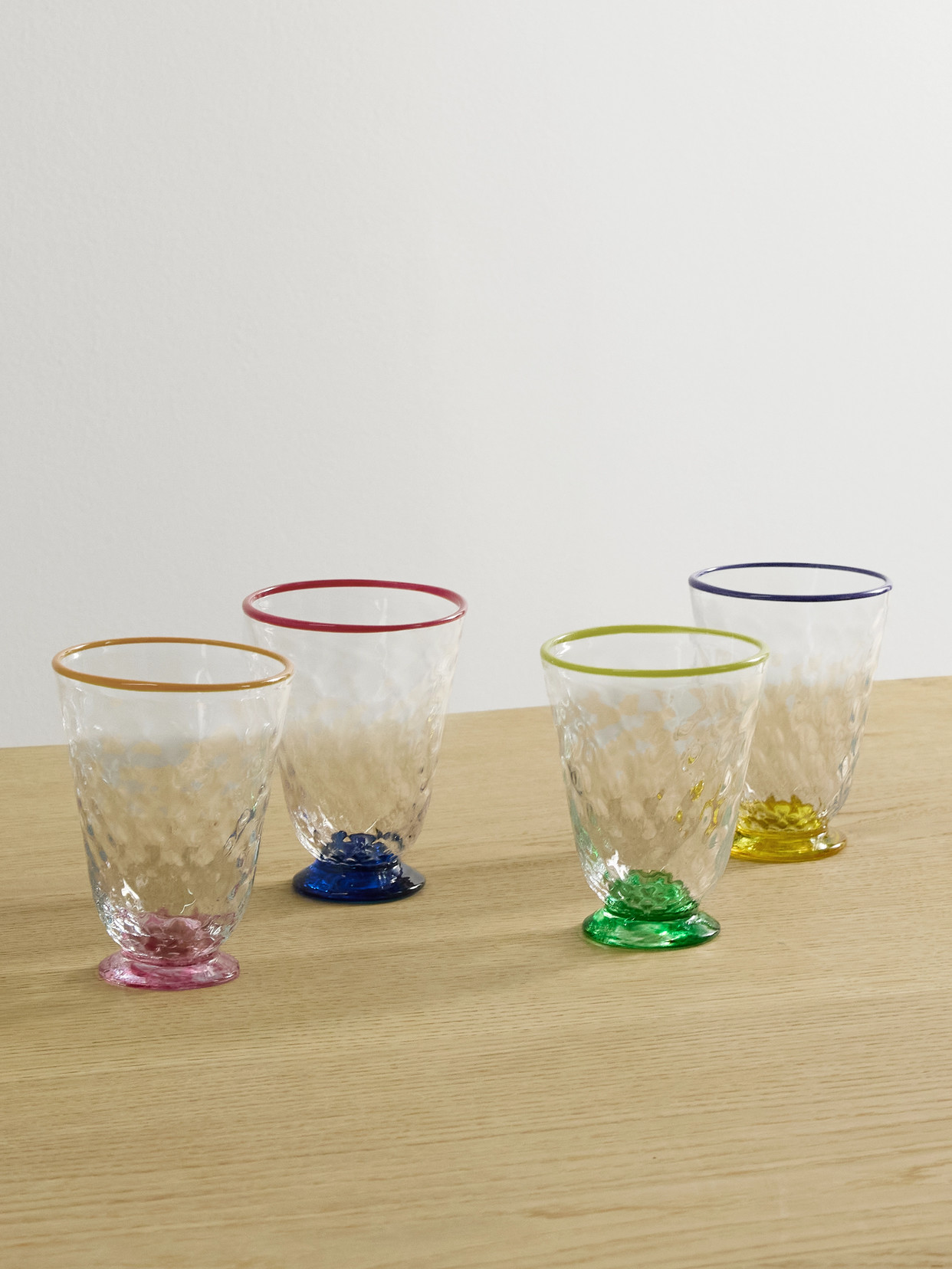 La Doublej Quilted Set Of Four Murano Glasses In Multi