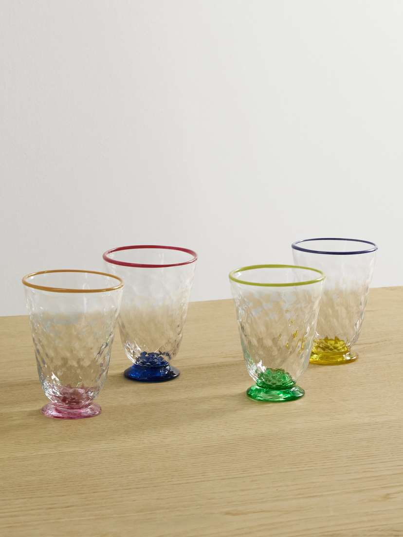 La DoubleJ Quilted Set Of Four Murano Glasses
