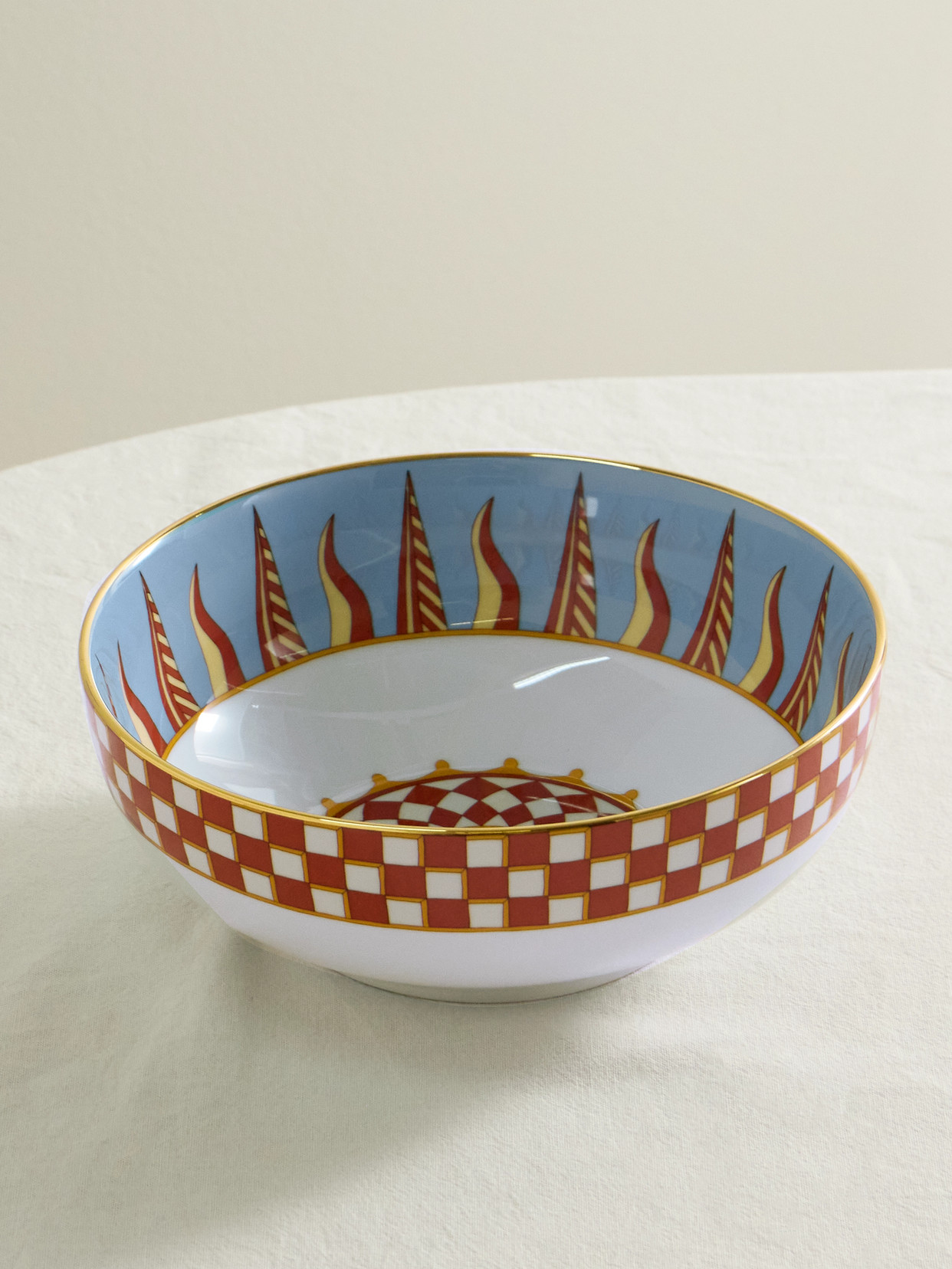 La DoubleJ - Gold-plated Porcelain Serving Bowl - Orange