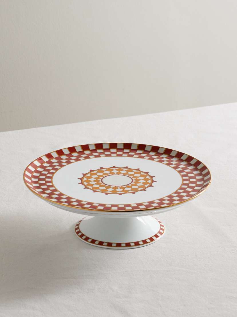 La DoubleJ Gold-plated Porcelain Cake Stand