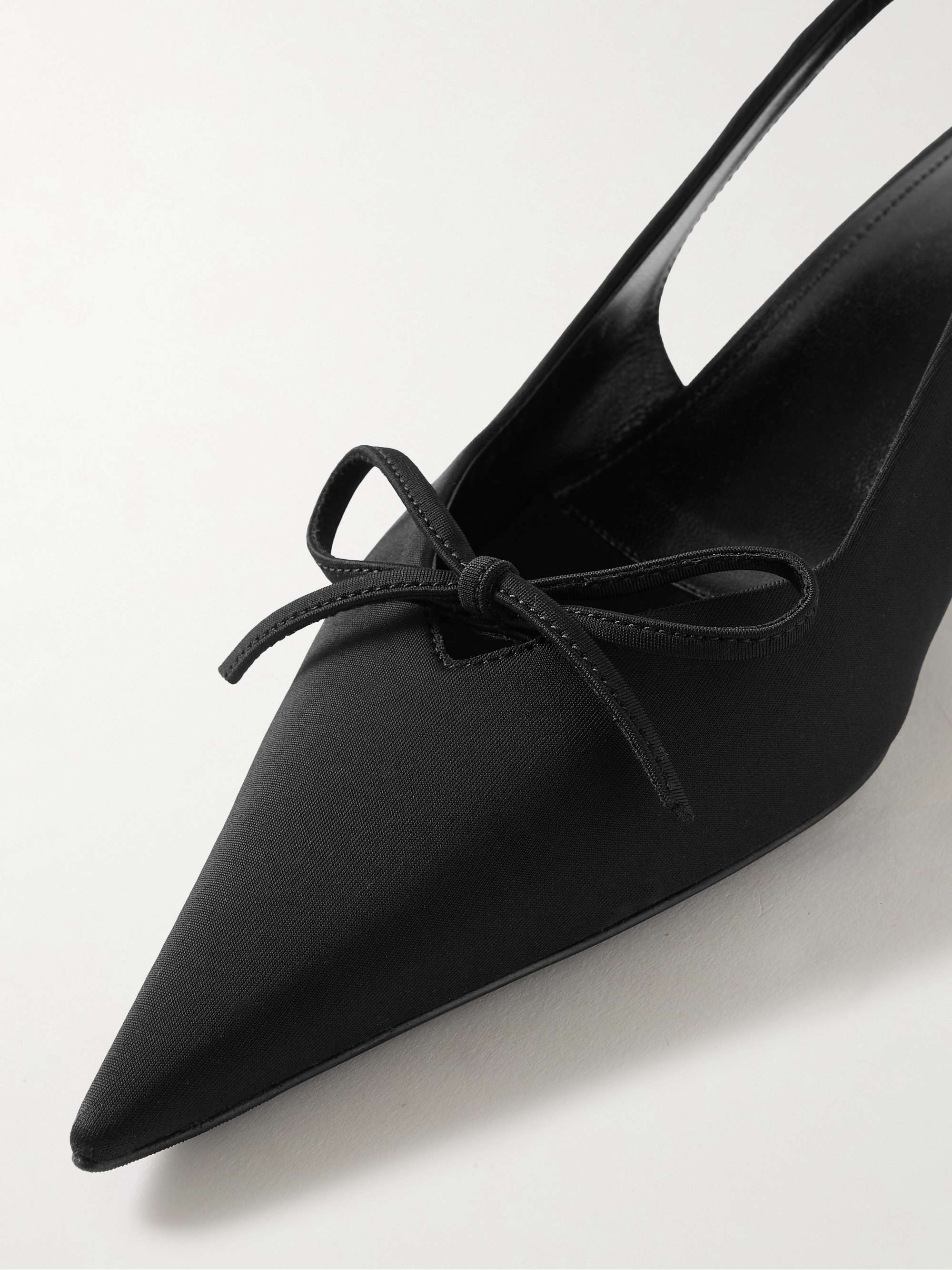 BALENCIAGA Knife bow-embellished twill slingback pumps | NET