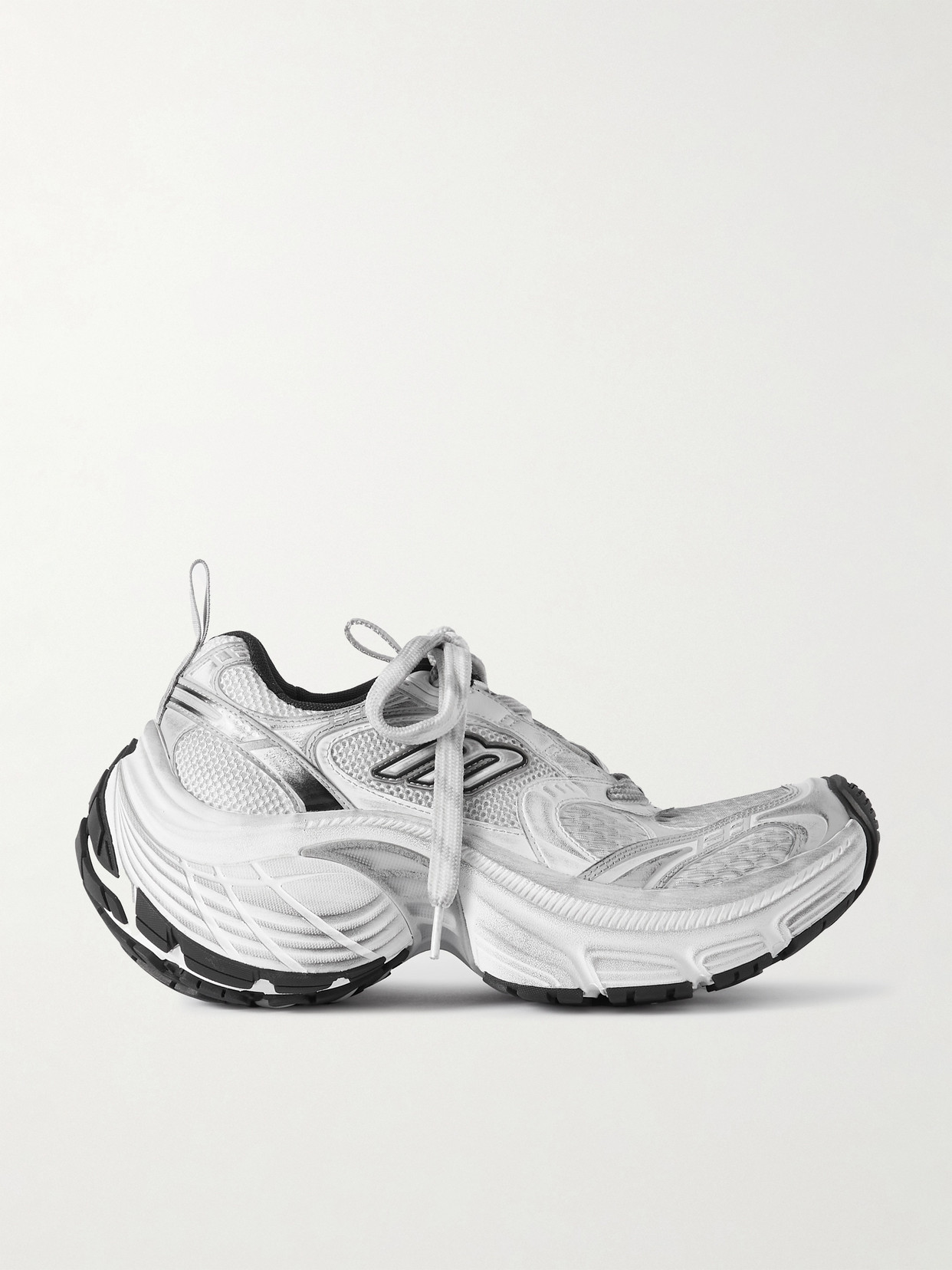 Balenciaga 10xl Reduced Mesh And Rubber Sneakers In White