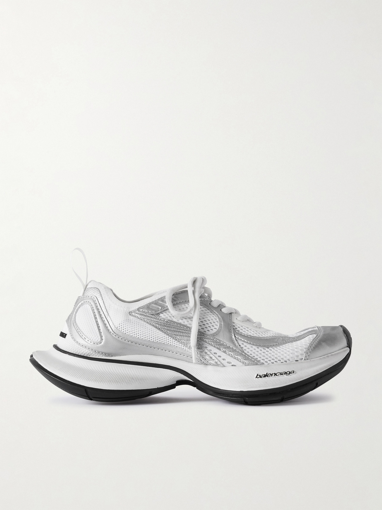 Balenciaga Two-tone Mesh And Fabric Circuit Sneakers In White
