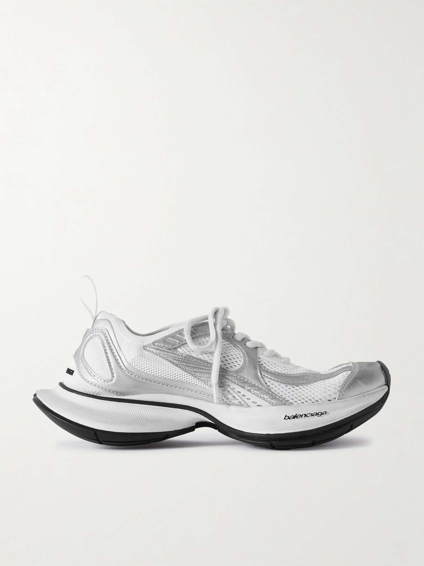 Balenciaga Men White Mesh And Rubber Circuit Sneakers